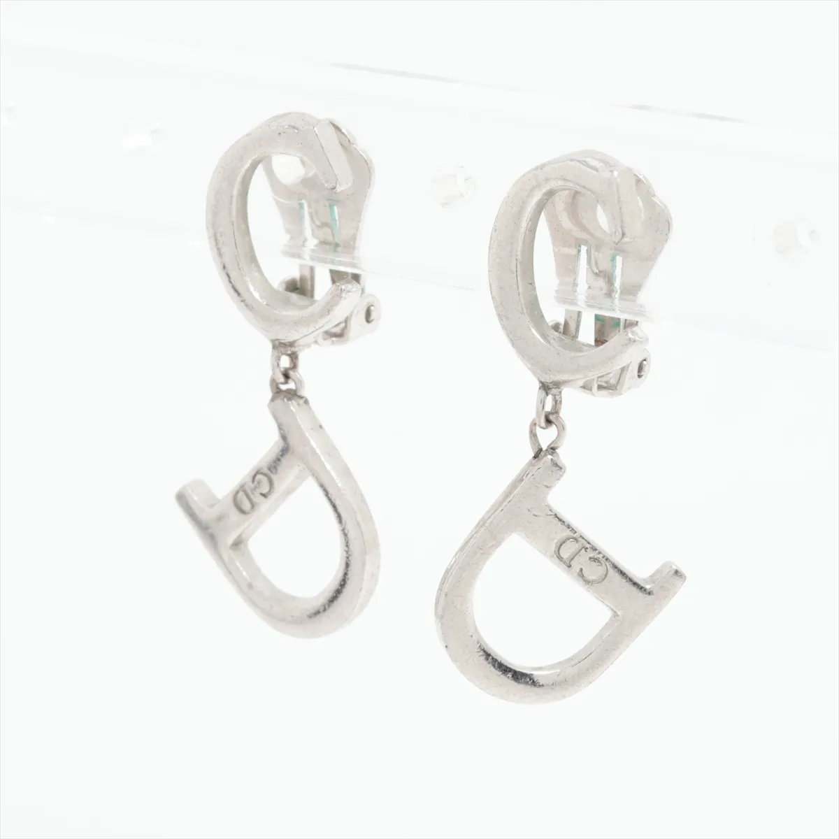 CD Logo Earrings (for both ears) GP Silver — view 3