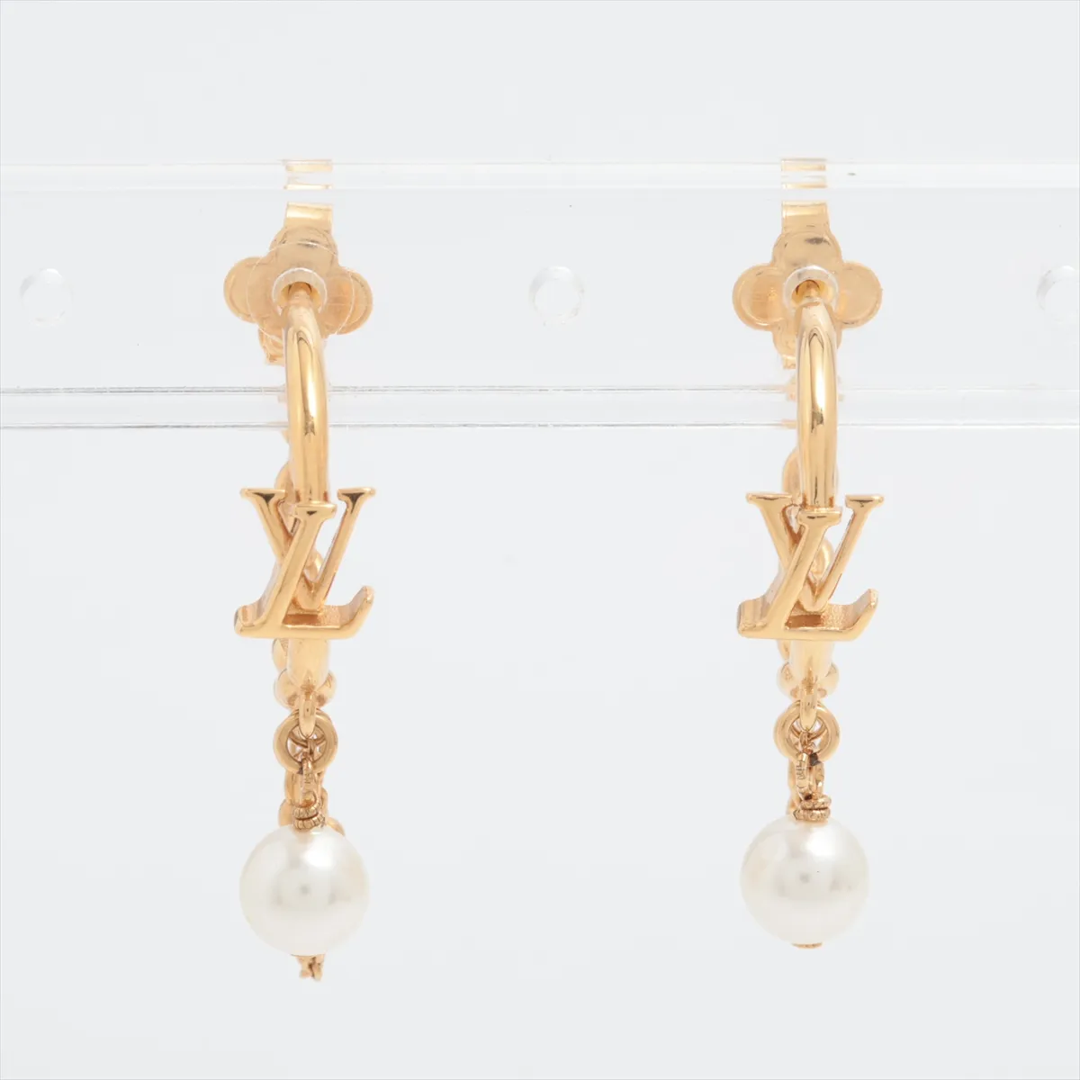 Blooming Pearl Earrings OB5204 (Pair) GP x Faux Pearl Gold — view 2