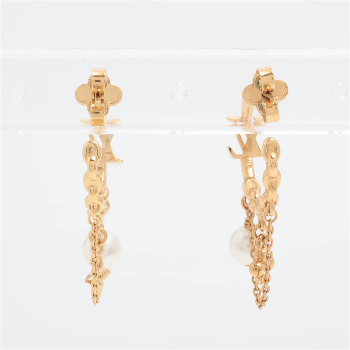 Blooming Pearl Earrings OB5204 (Pair) GP x Faux Pearl Gold — view 3