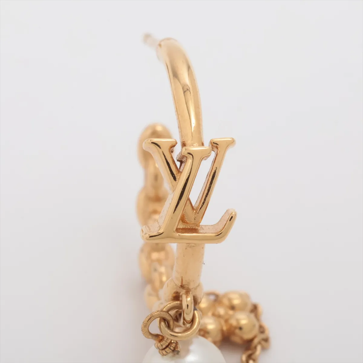 Blooming Pearl Earrings OB5204 (Pair) GP x Faux Pearl Gold — view 5