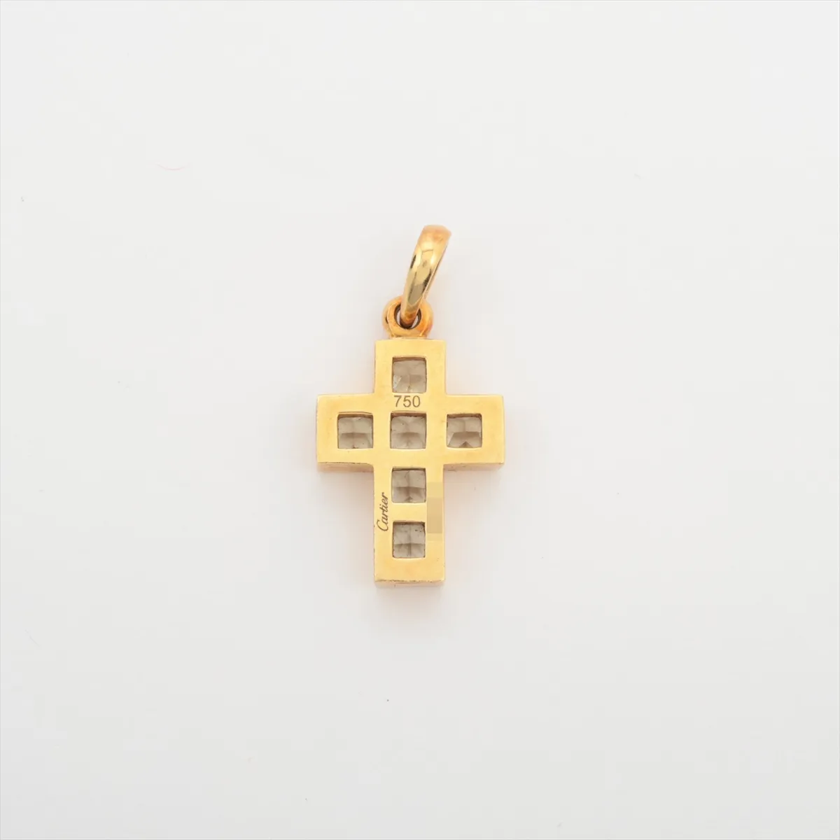Cross Diamond Necklace Top 750(YG) 2.9g 889407 Partially — view 2