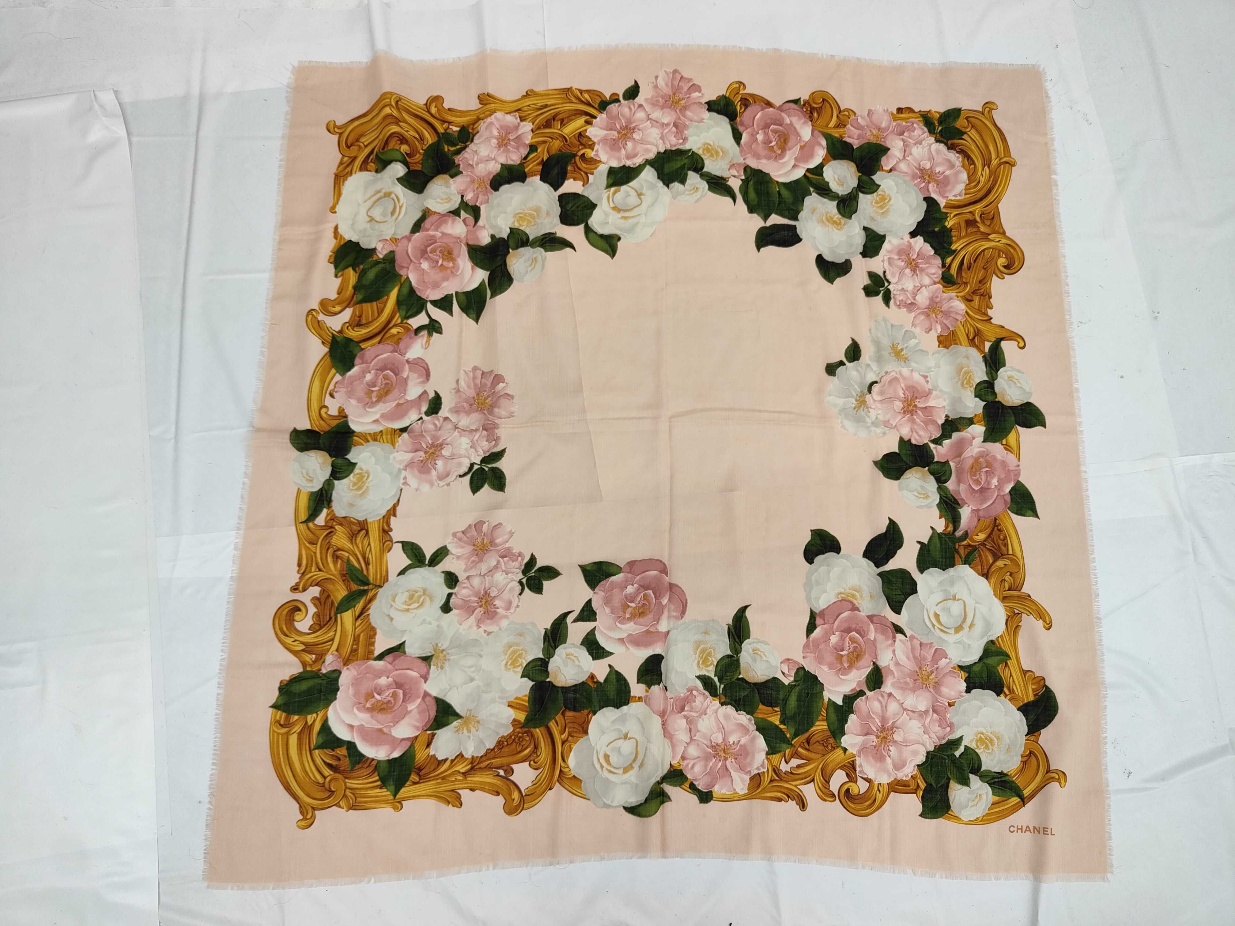 Floral Pink Large Stole and Other Accessories