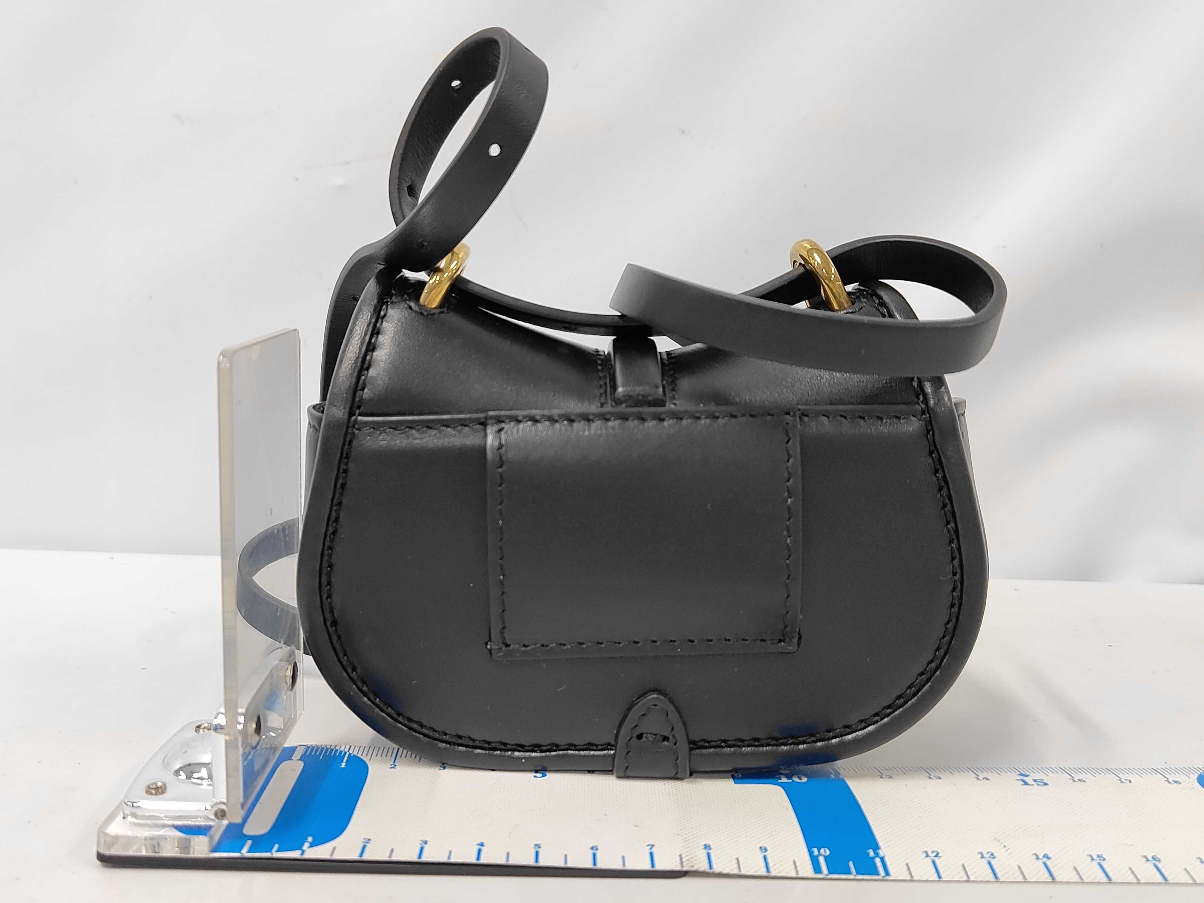 Camon Nano Leather Shoulder Bag, Black, 7AS219 (Shoulder Bag) — view 2