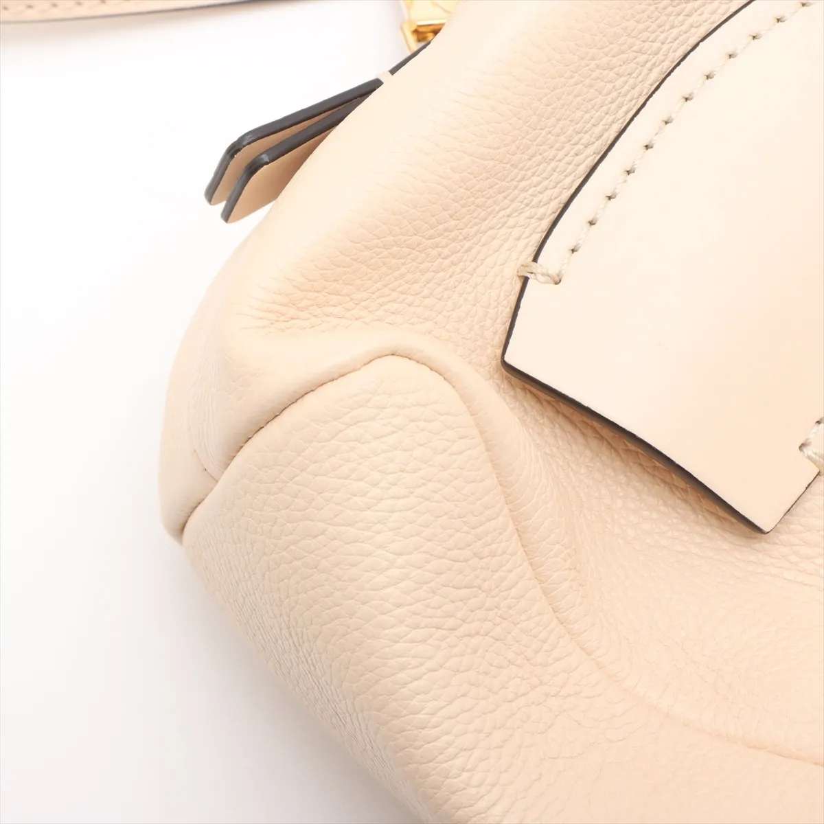 Dahlia Leather 2-Way Handbag, Beige — view 13