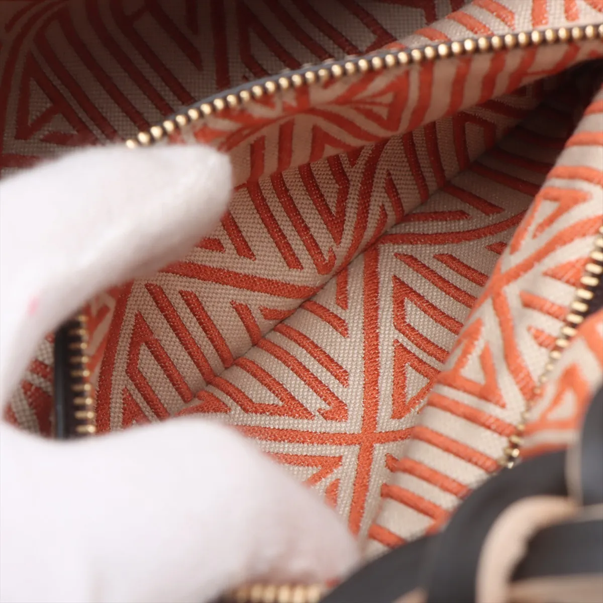 Dahlia Leather 2-Way Handbag, Beige — view 9