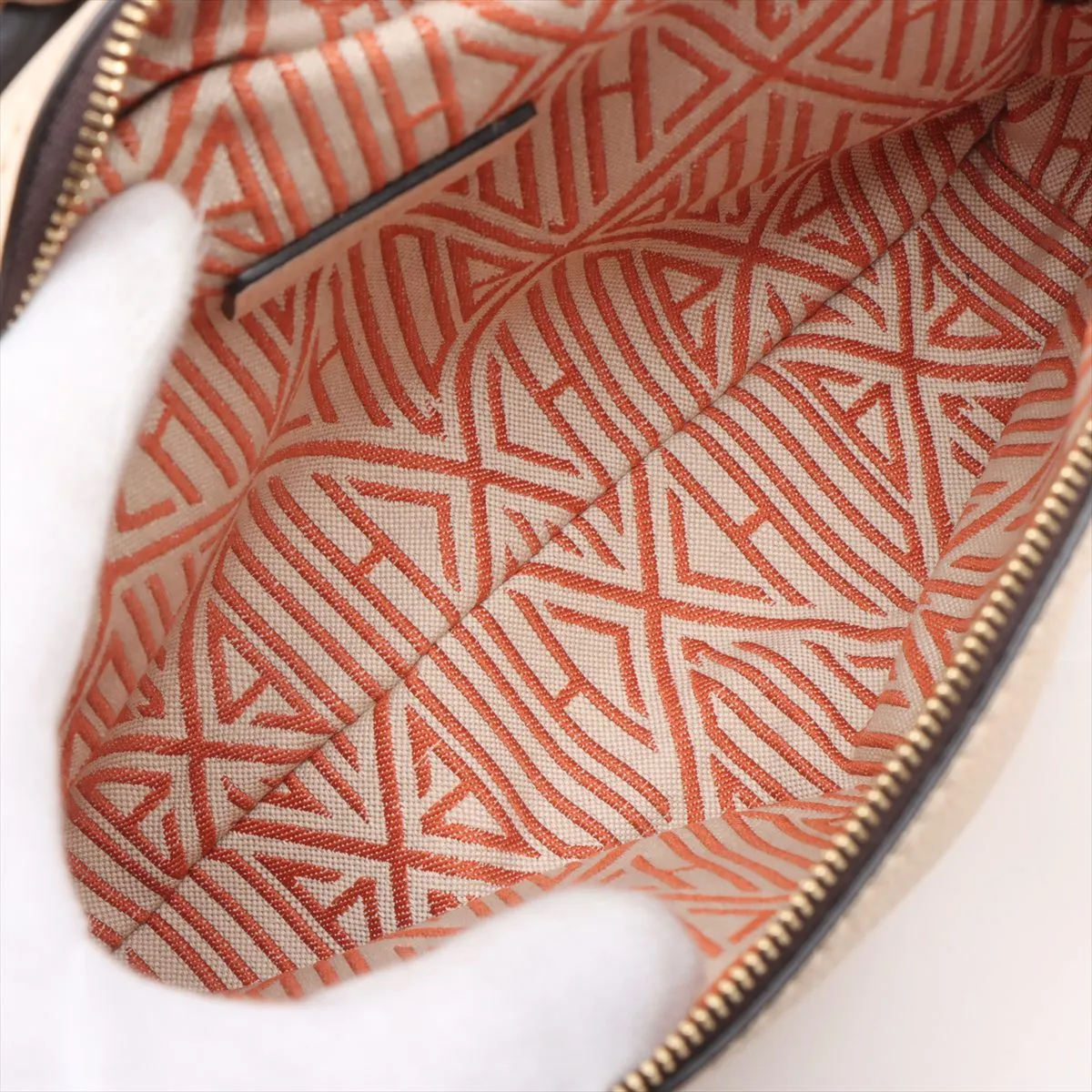 Dahlia Leather 2-Way Handbag, Beige — view 10