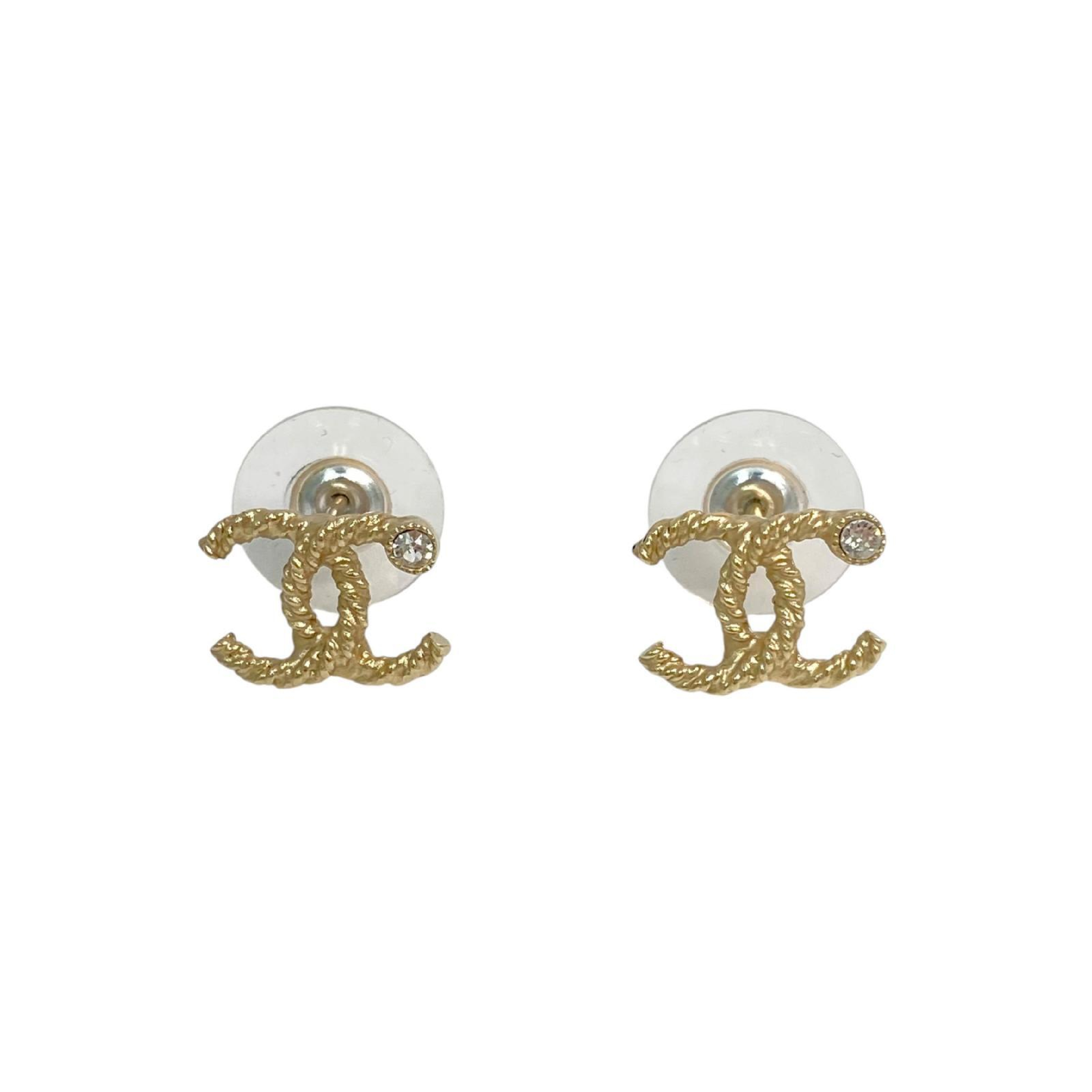 【*Shipped from: Hong Kong*】CHANEL ( ) Gold-colored Metal Coco Mark A19B Earrings — view 5