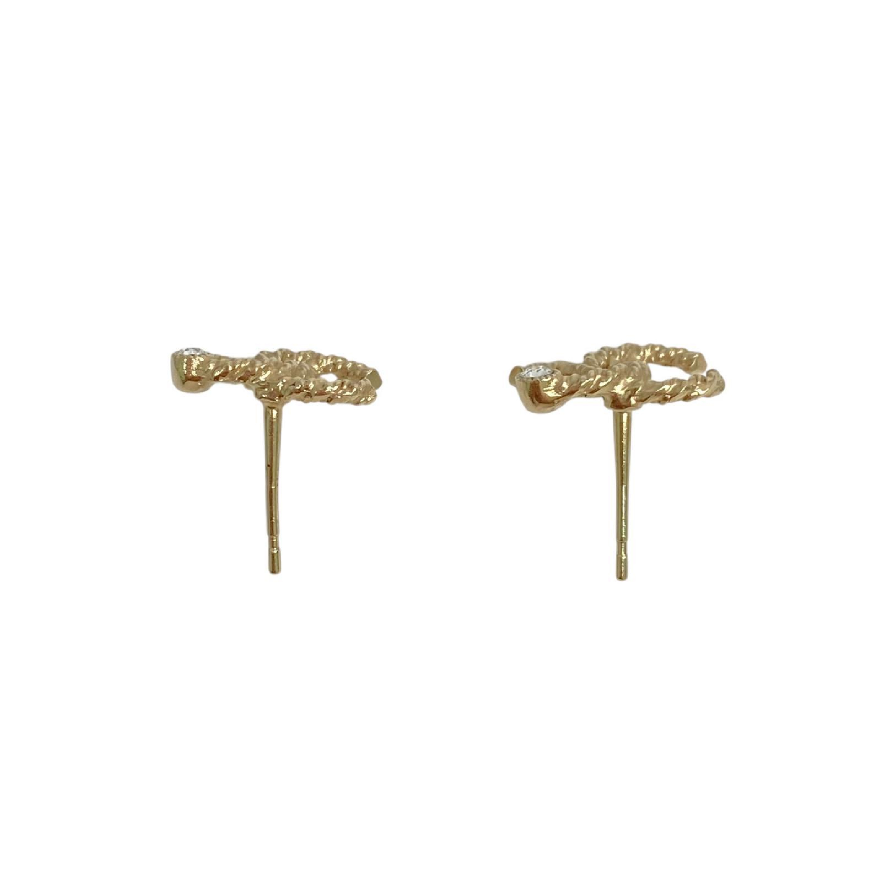 【*Shipped from: Hong Kong*】CHANEL ( ) Gold-colored Metal Coco Mark A19B Earrings — view 9