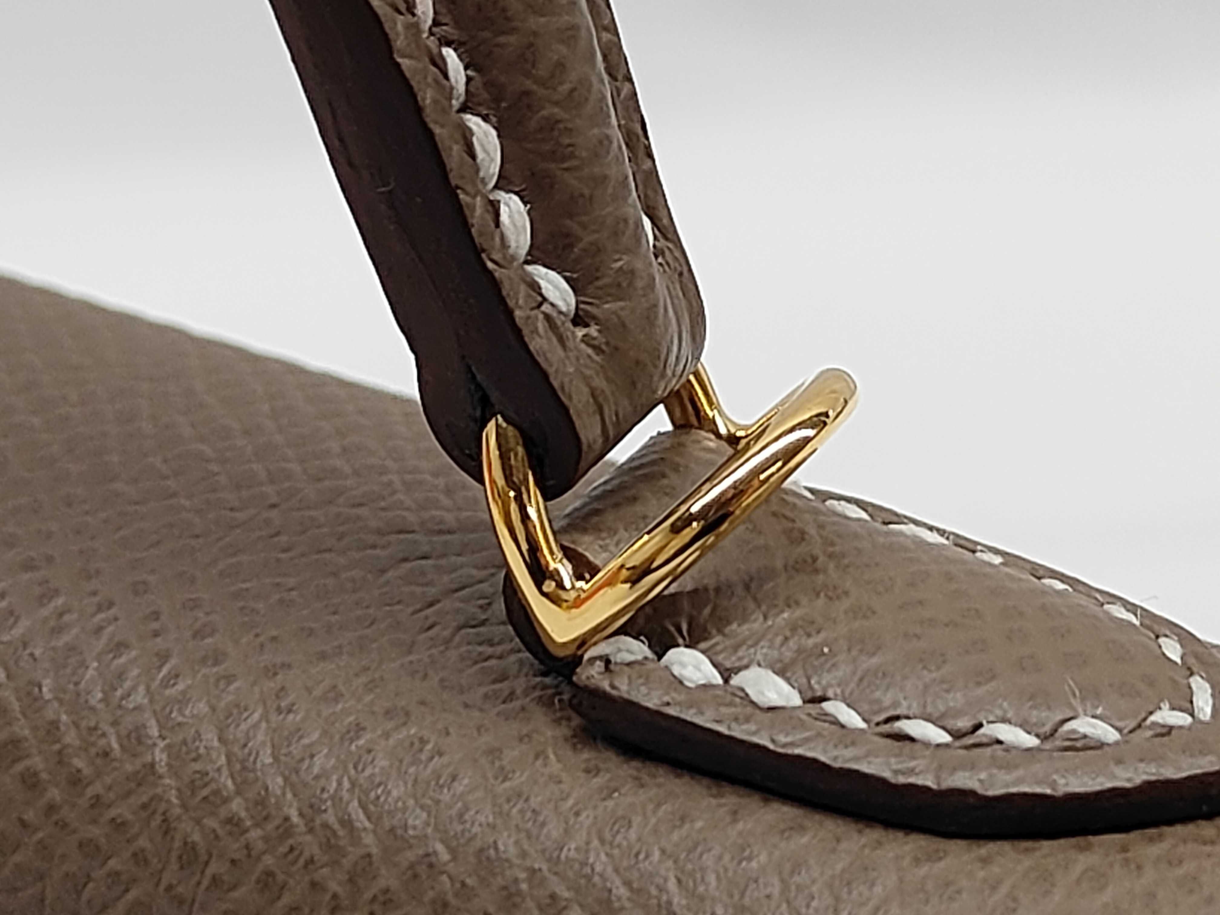 Mini Kelly Deux Epsom Leather, Etoupe, Gold Hardware, G Stamp, Handbag — view 7