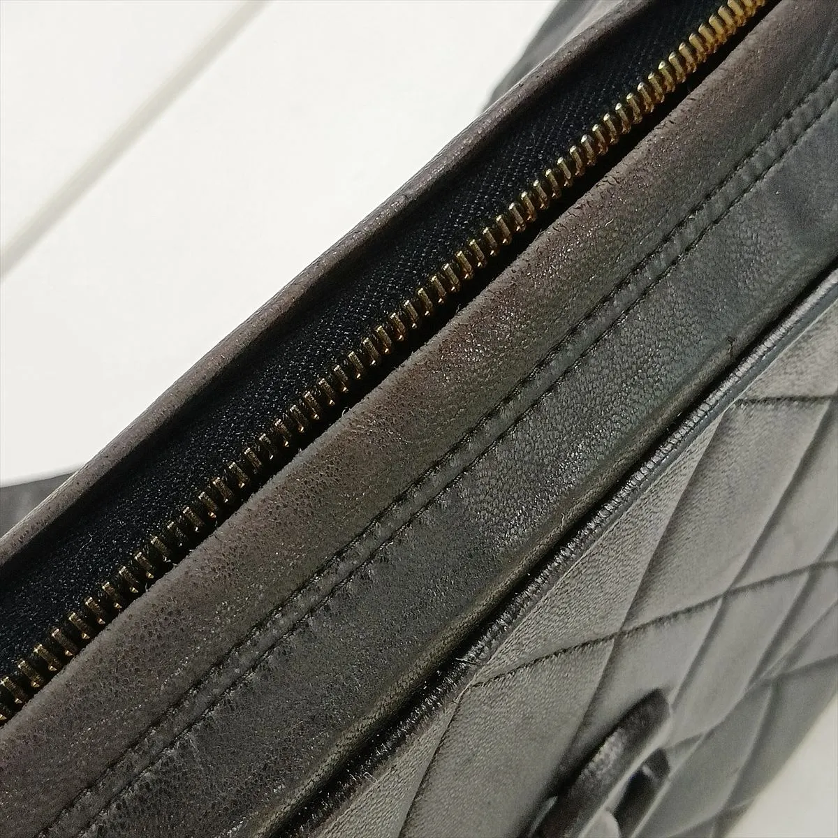 Matelassé Lambskin Shoulder Bag with Fringe, Black with Gold Hardware, 3021812, Series 3 — view 11