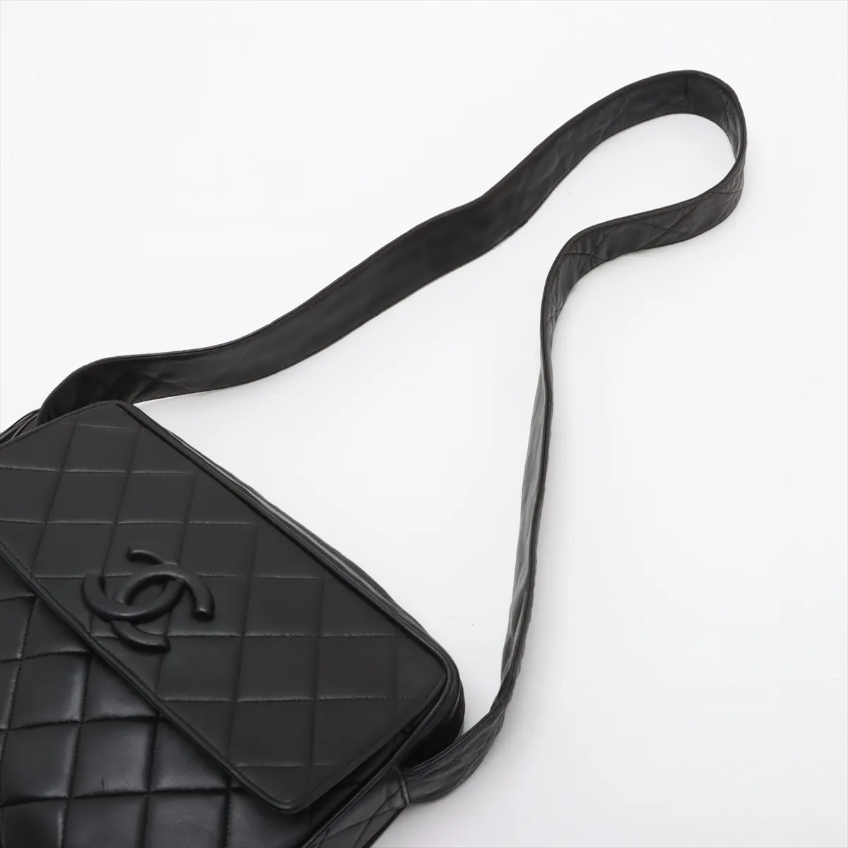 Matelassé Lambskin Shoulder Bag with Fringe, Black with Gold Hardware, 3021812, Series 3 — view 5