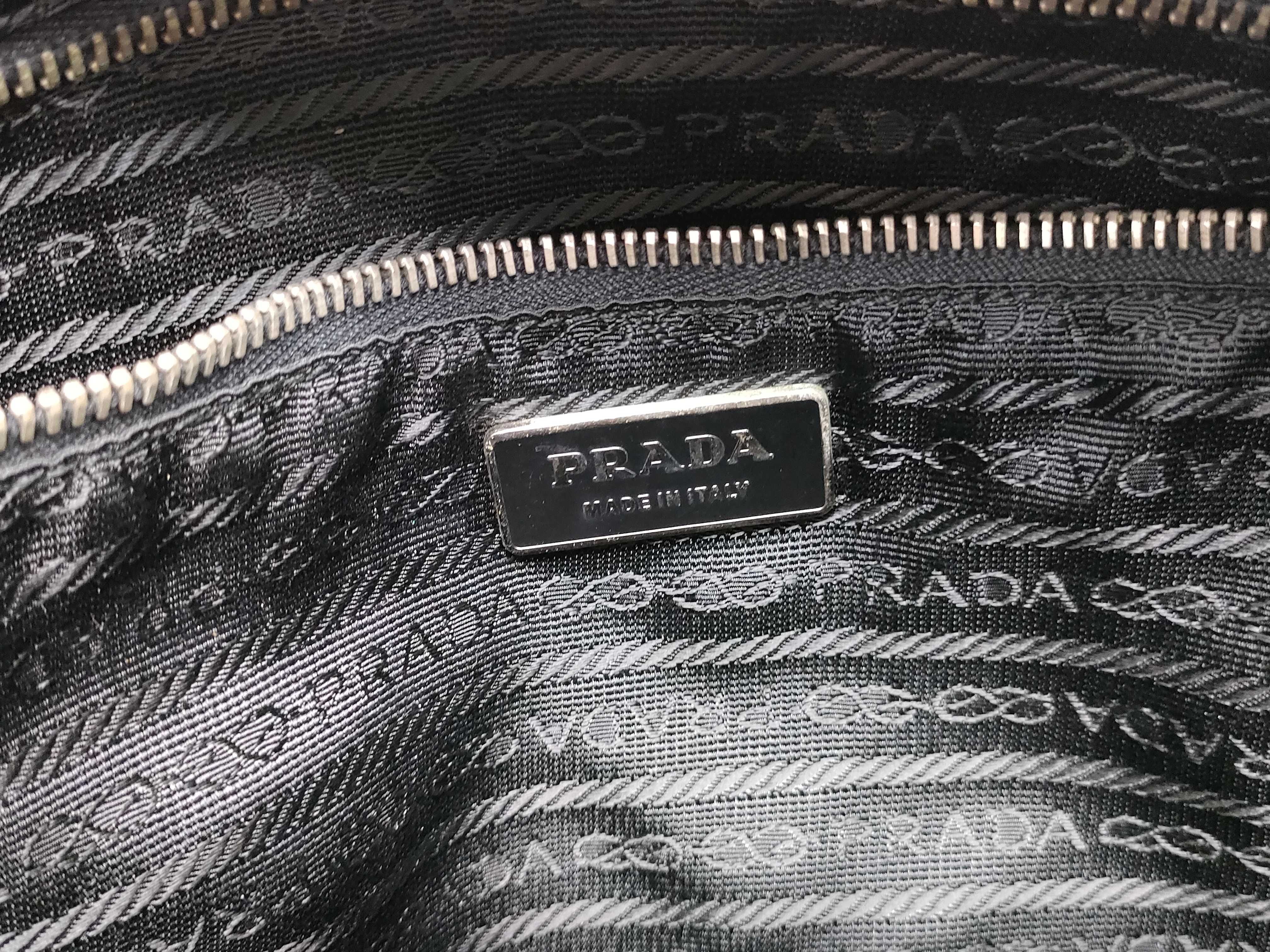 Nylon Prada Shoulder Bag Triangle Logo Nylon Leather Tote Bag — view 12