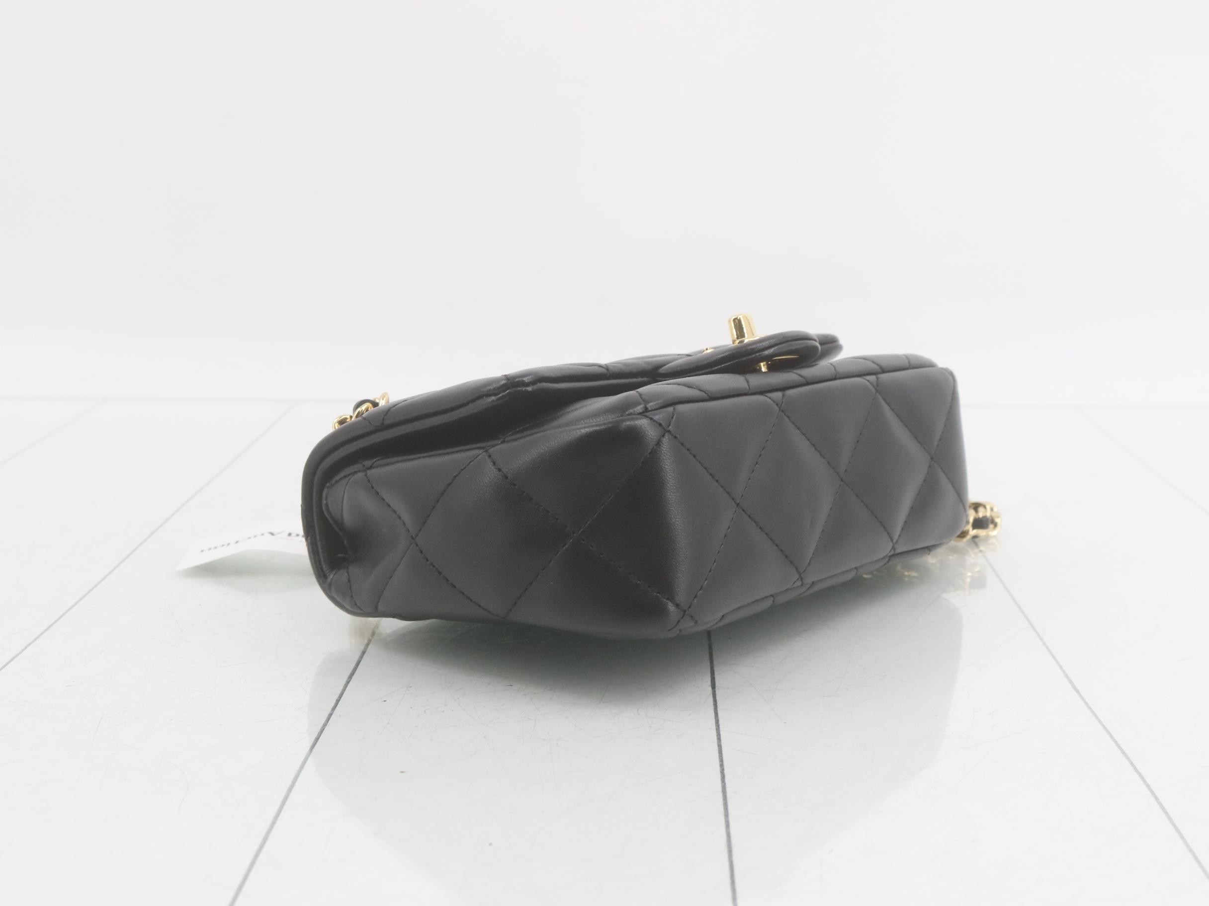 Plexi Handle Square Mini Matelassé Shoulder Bag — view 5