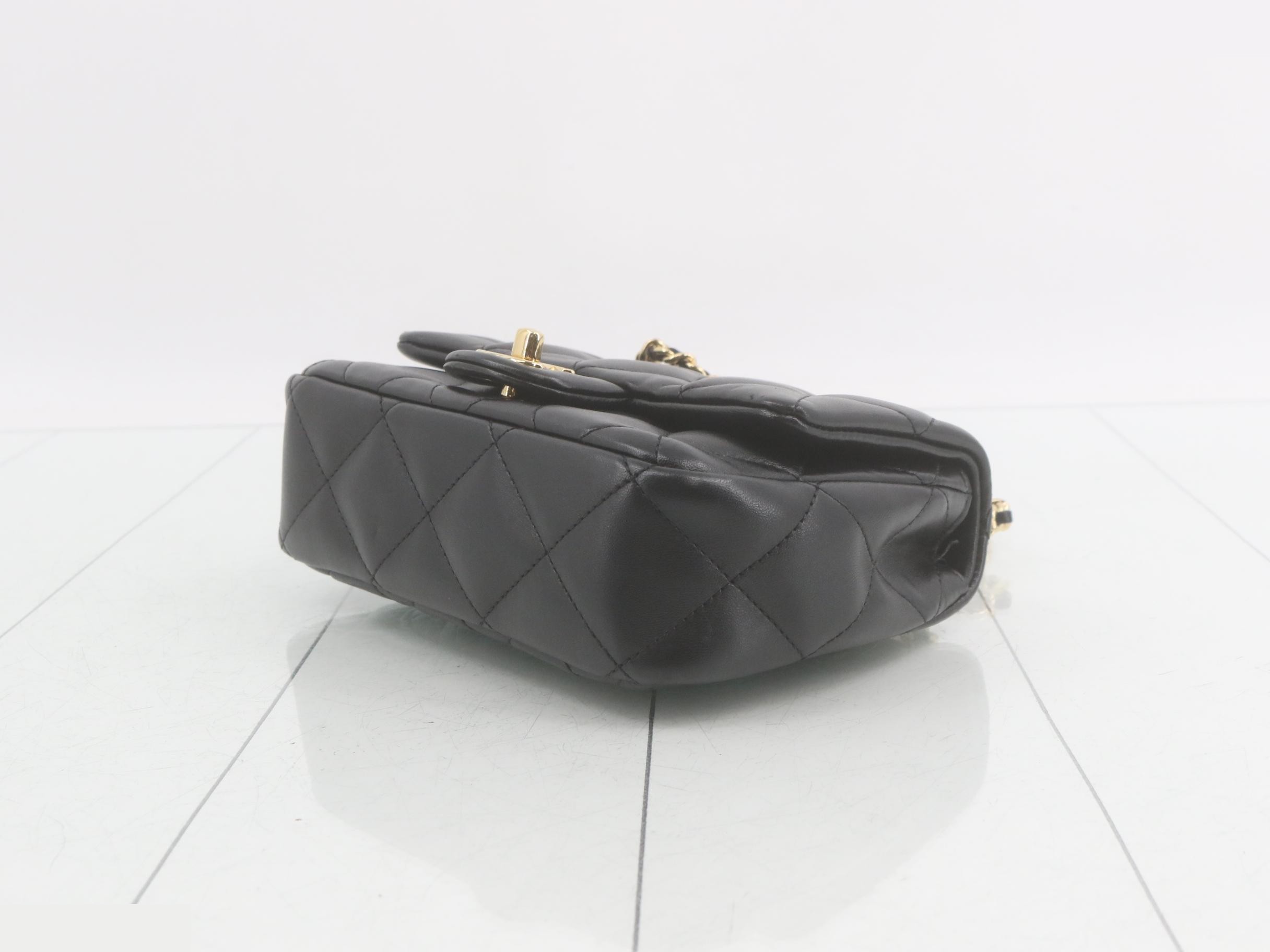 Plexi Handle Square Mini Matelassé Shoulder Bag — view 6