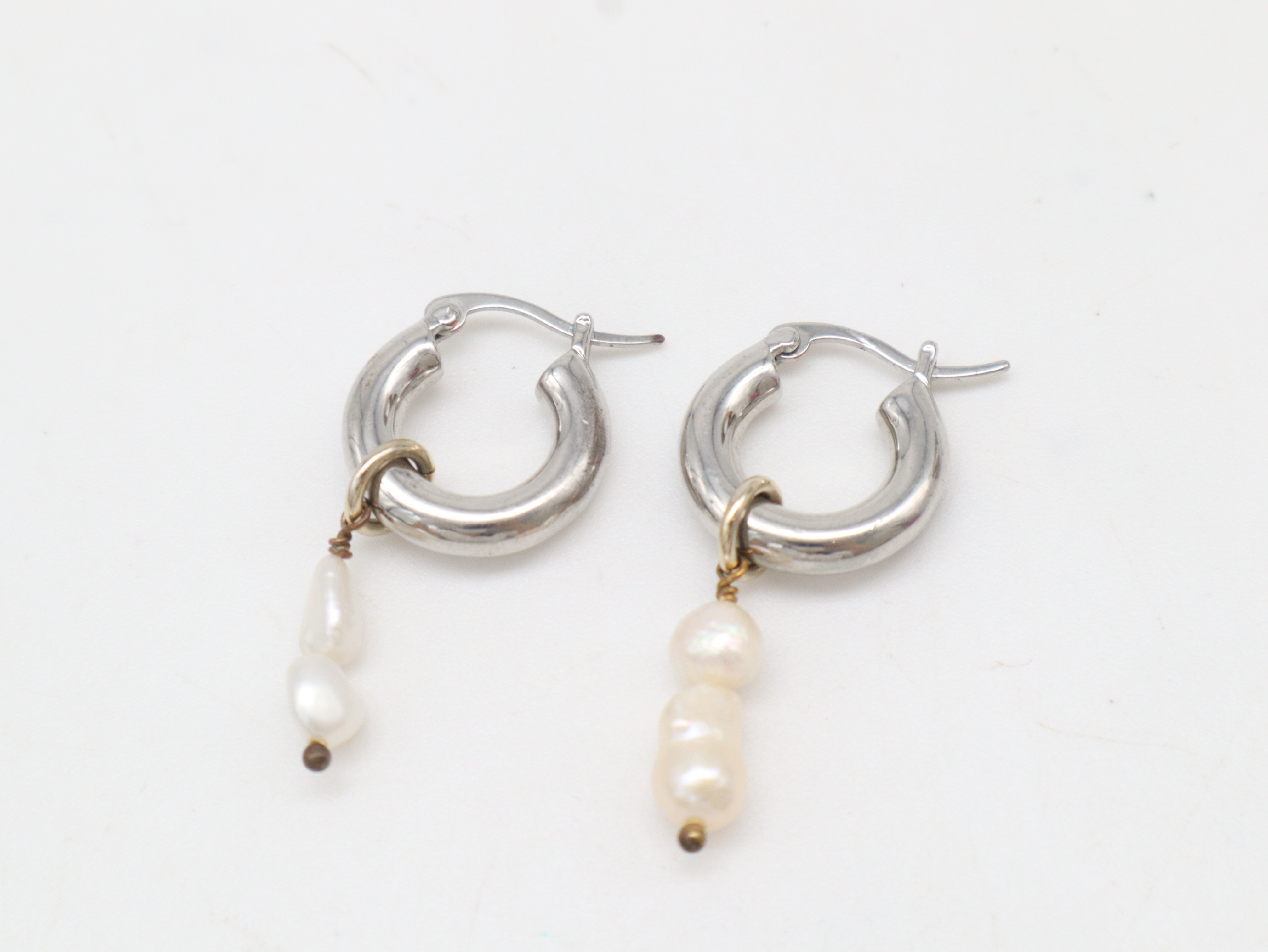 Pearl Round Earrings — view 2