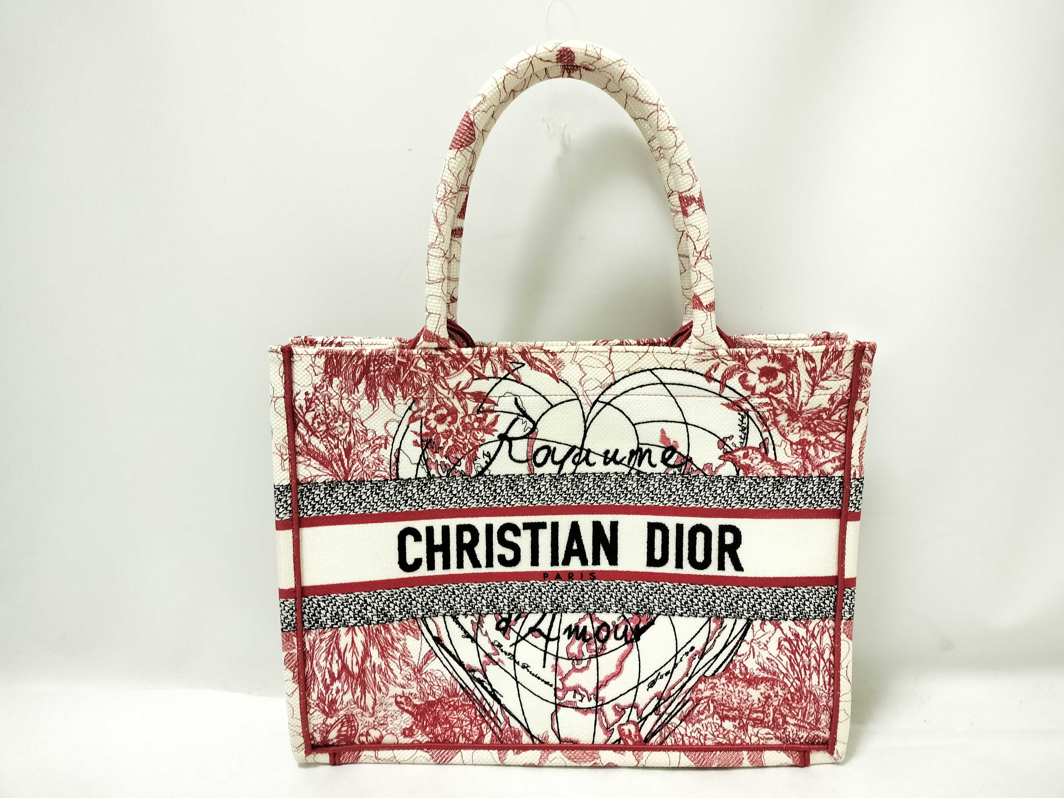 Book Tote Bag, Medium, White and Red Tote Bag