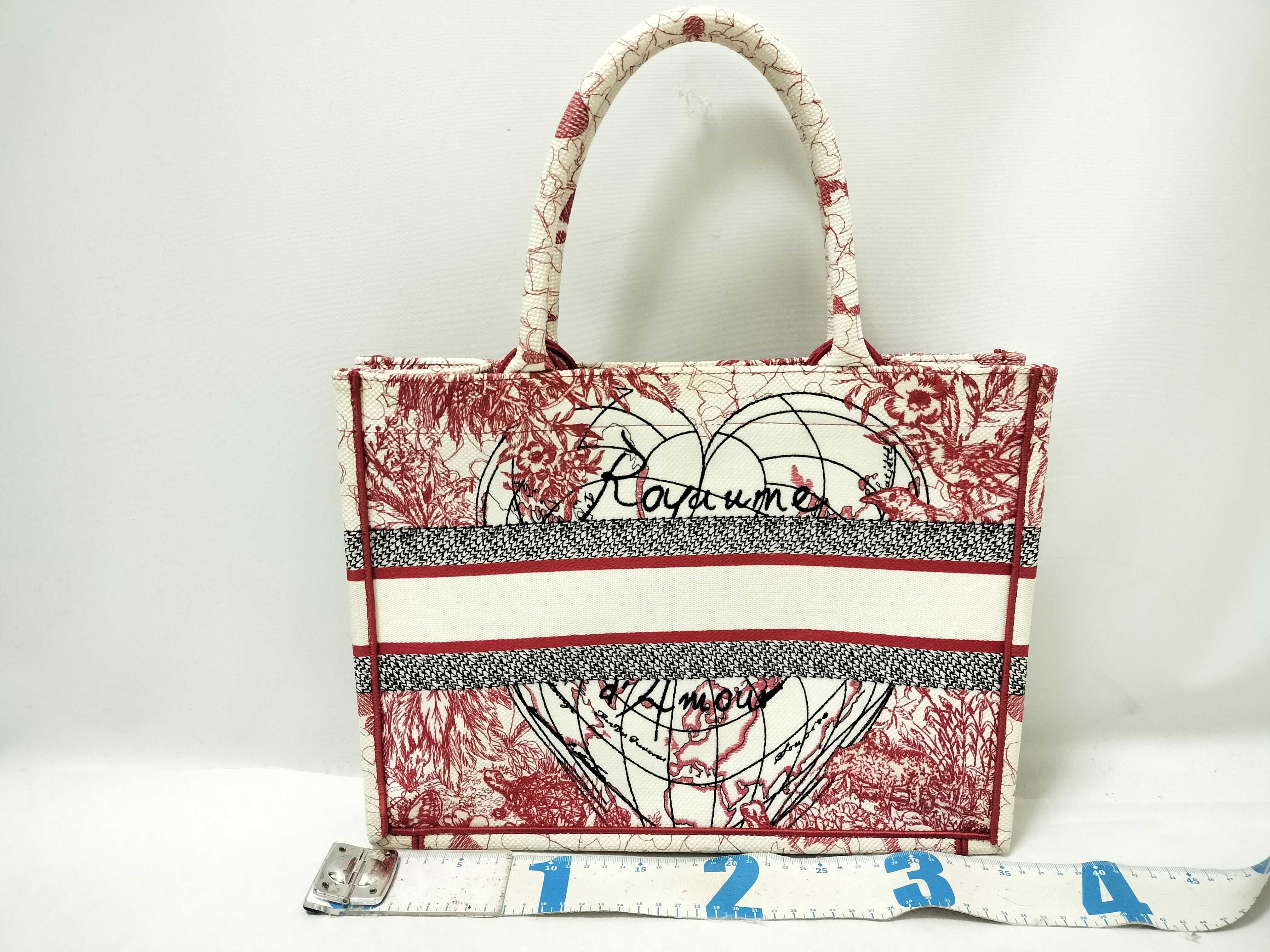 Book Tote Bag, Medium, White and Red Tote Bag — view 2