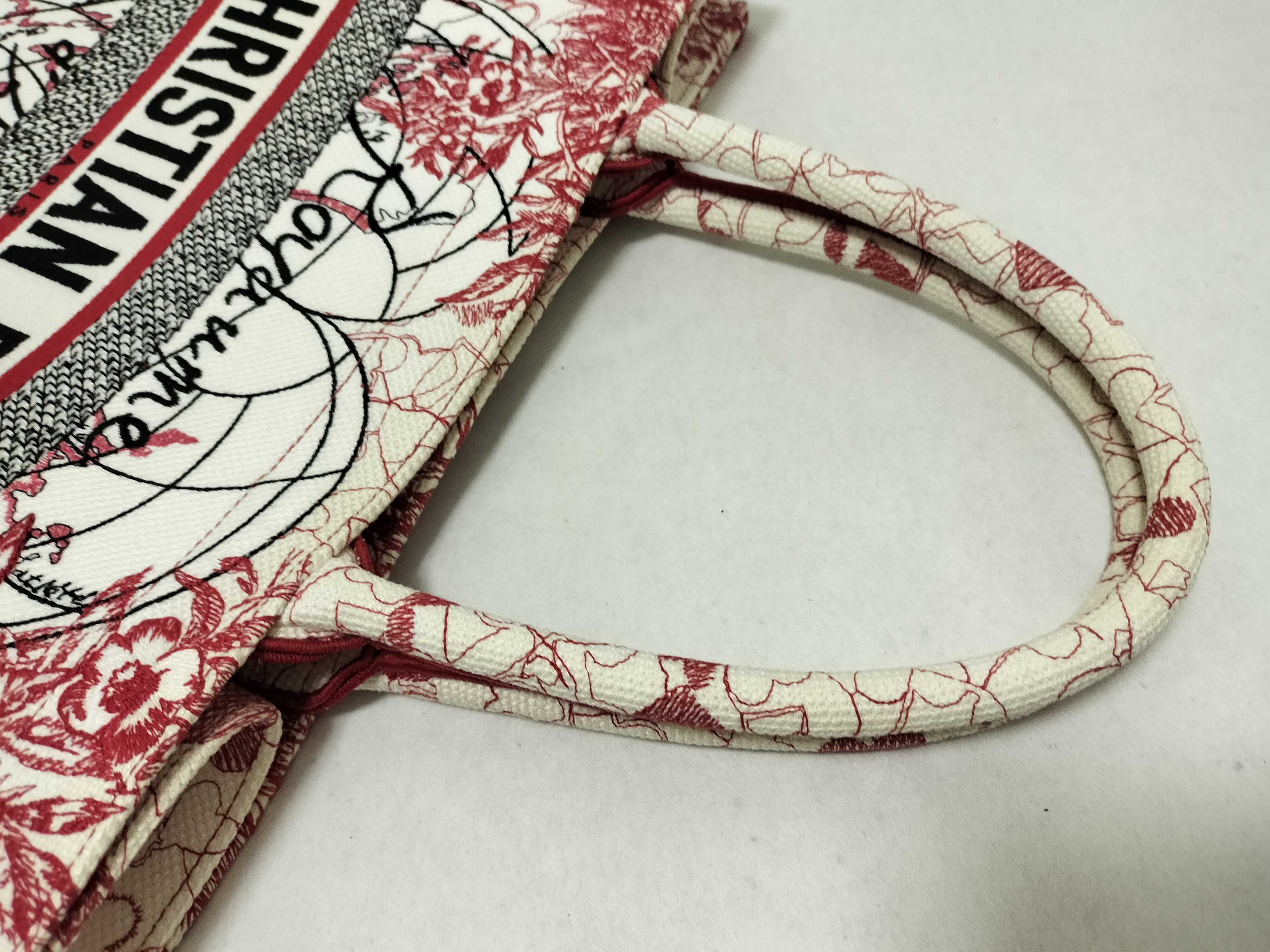 Book Tote Bag, Medium, White and Red Tote Bag — view 3