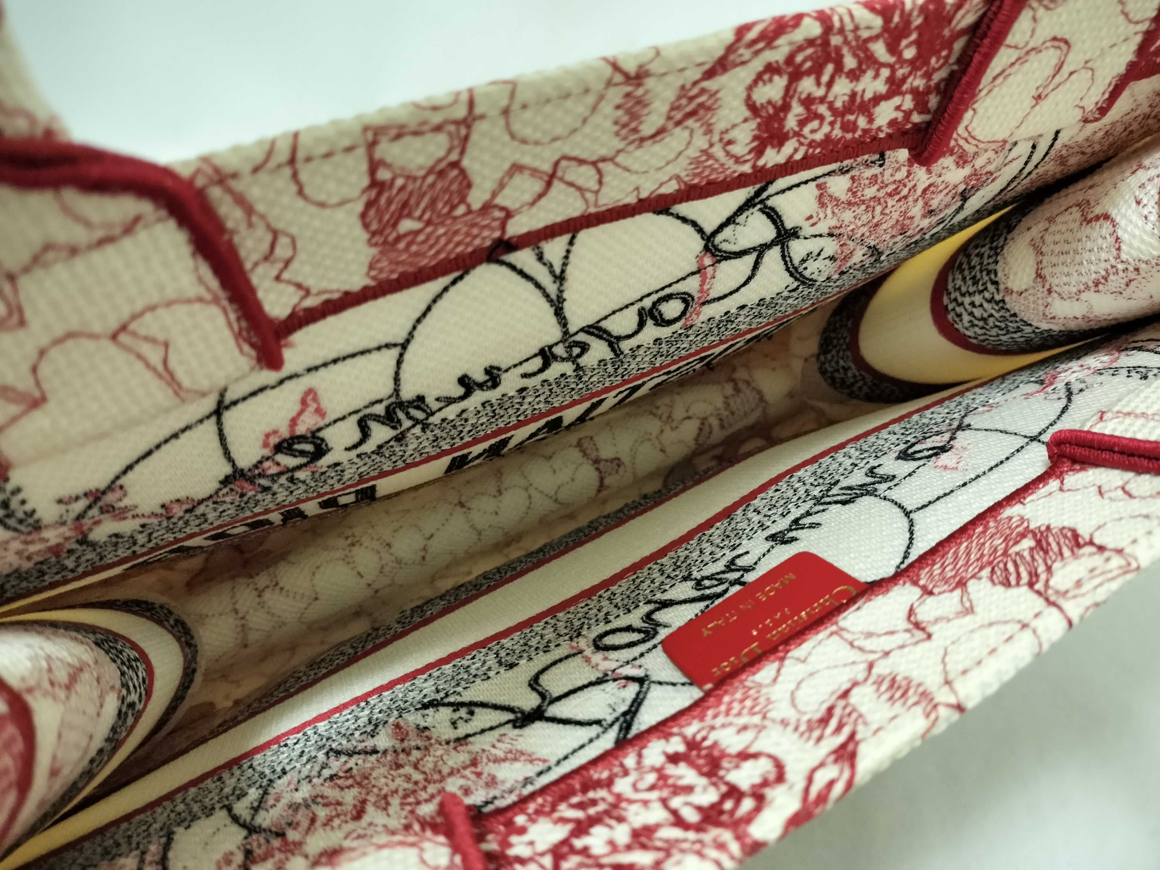 Book Tote Bag, Medium, White and Red Tote Bag — view 9