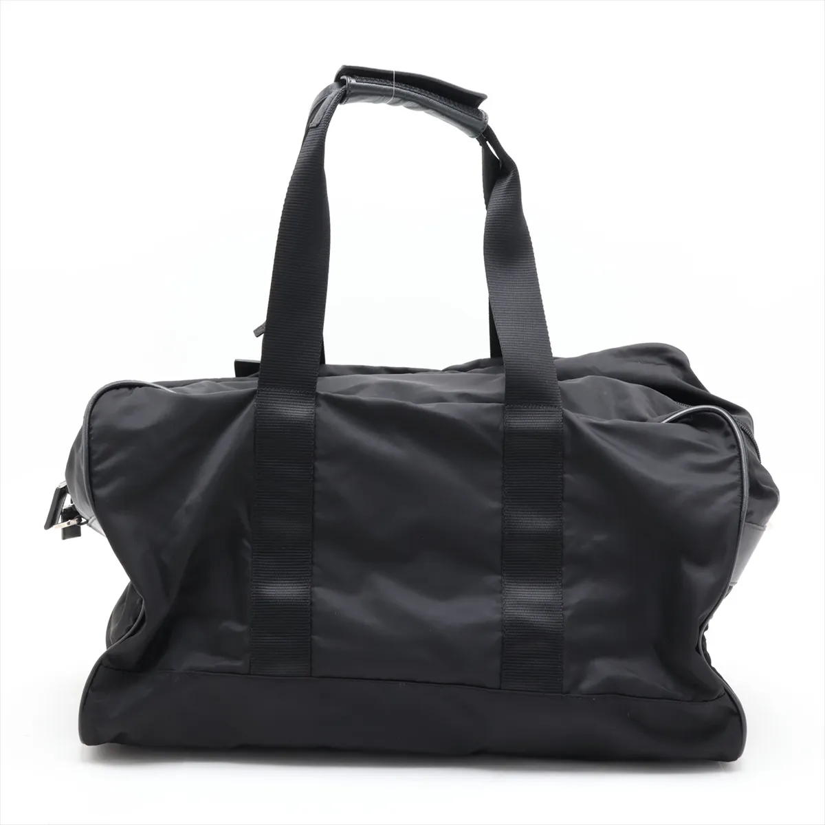 Tessuto x Saffiano V70S Nylon x Leather Boston Bag, Black, V70S, Unsigned Guarantee Card, PIN Code 00 — view 2