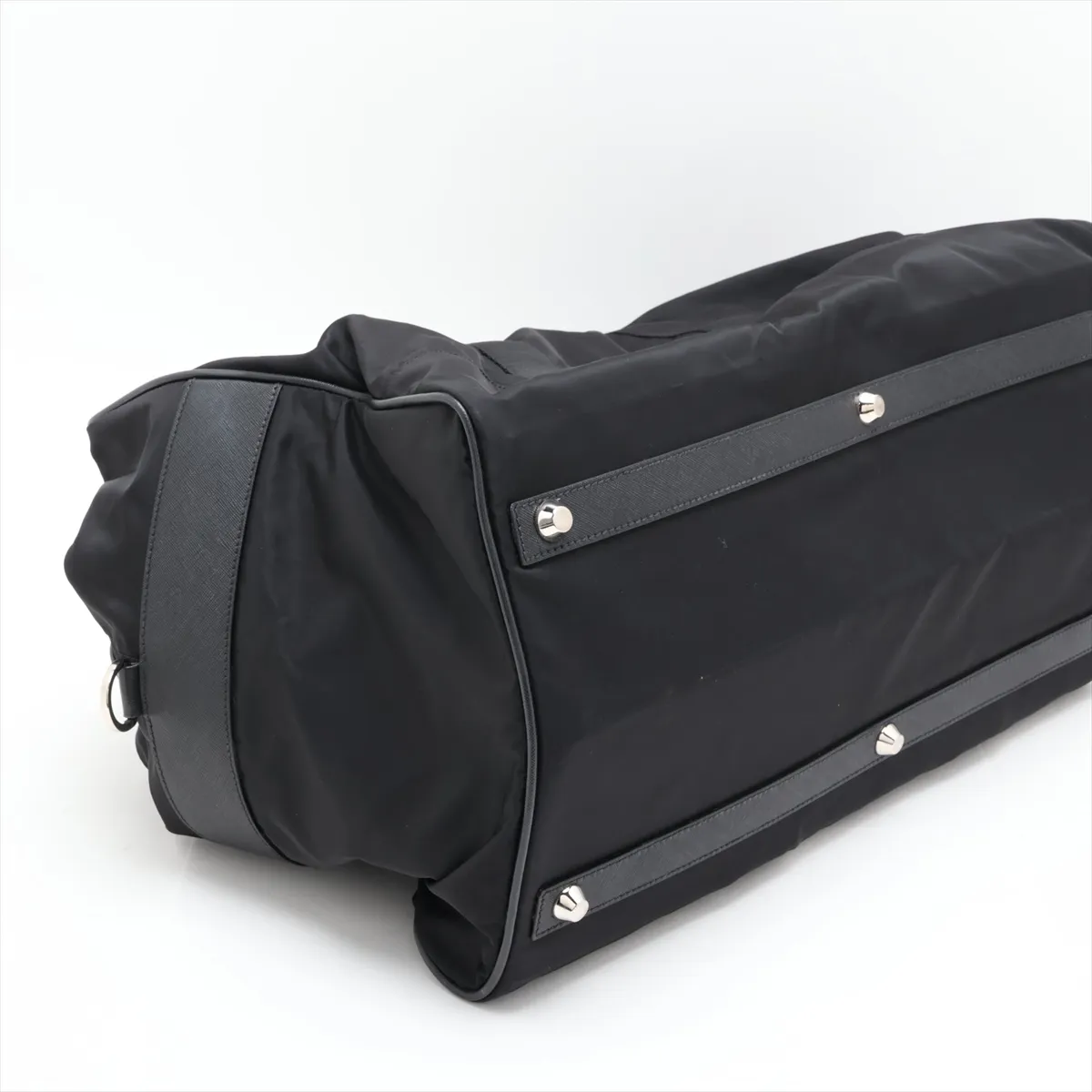 Tessuto x Saffiano V70S Nylon x Leather Boston Bag, Black, V70S, Unsigned Guarantee Card, PIN Code 00 — view 4
