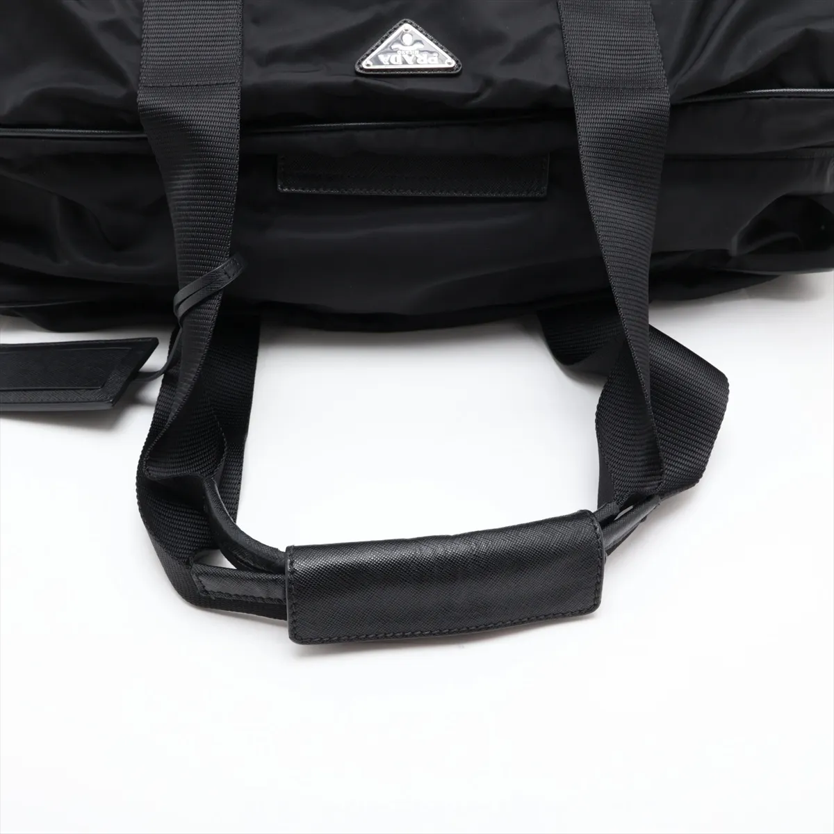 Tessuto x Saffiano V70S Nylon x Leather Boston Bag, Black, V70S, Unsigned Guarantee Card, PIN Code 00 — view 5