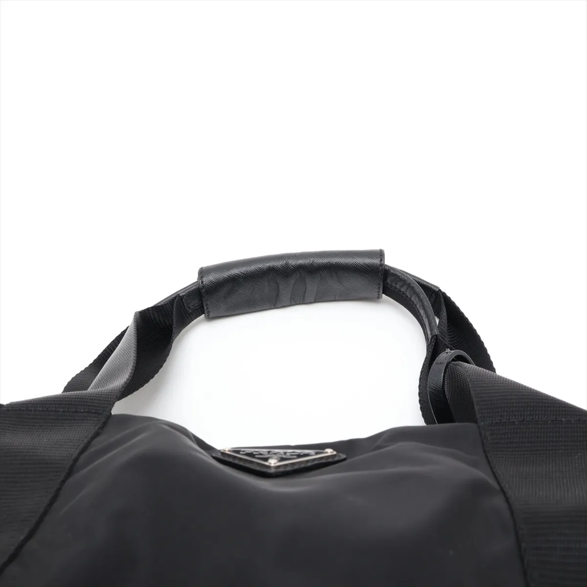 Tessuto x Saffiano V70S Nylon x Leather Boston Bag, Black, V70S, Unsigned Guarantee Card, PIN Code 00 — view 6