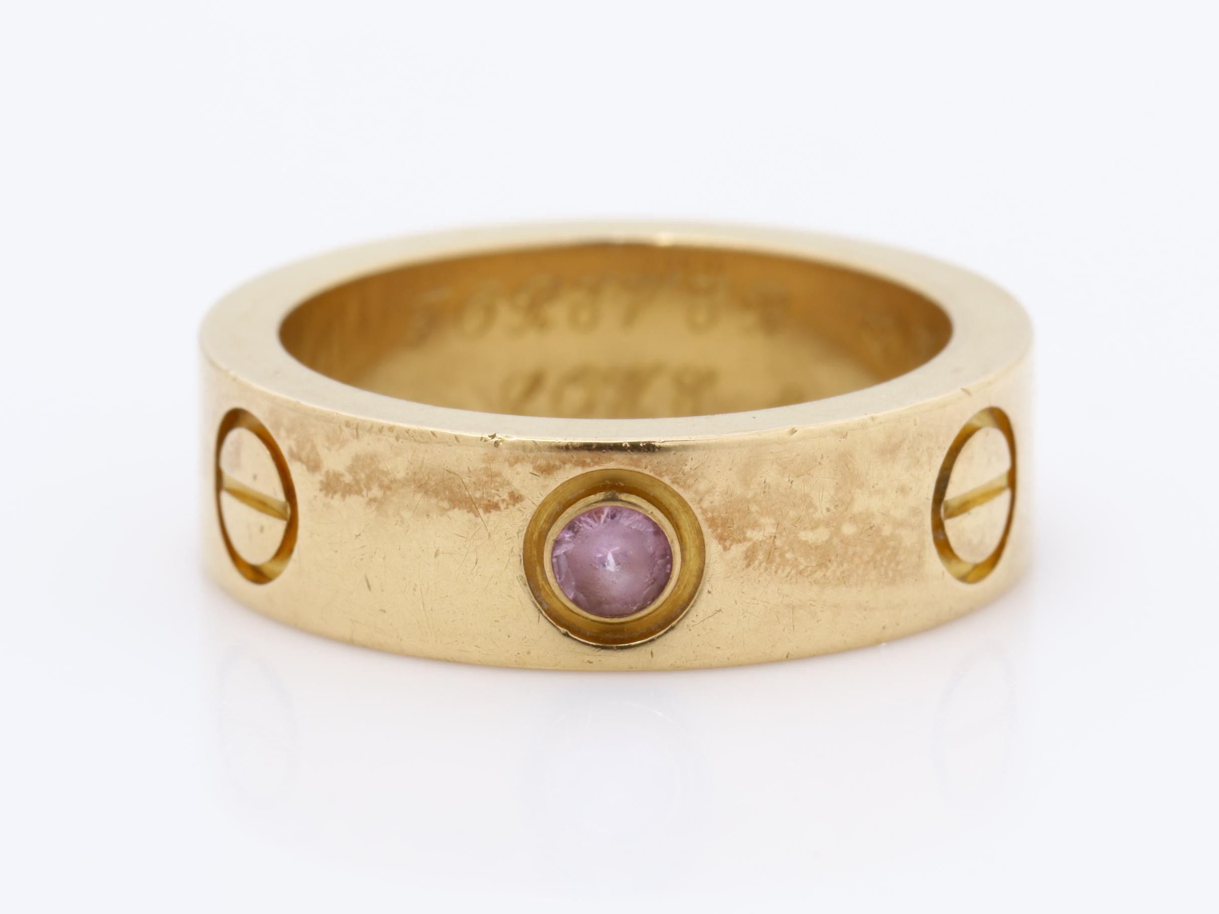 Love Ring, 750PG (Pink Gold), Sapphire, 9.1g, Size #49 / Width approx. 5.5mm