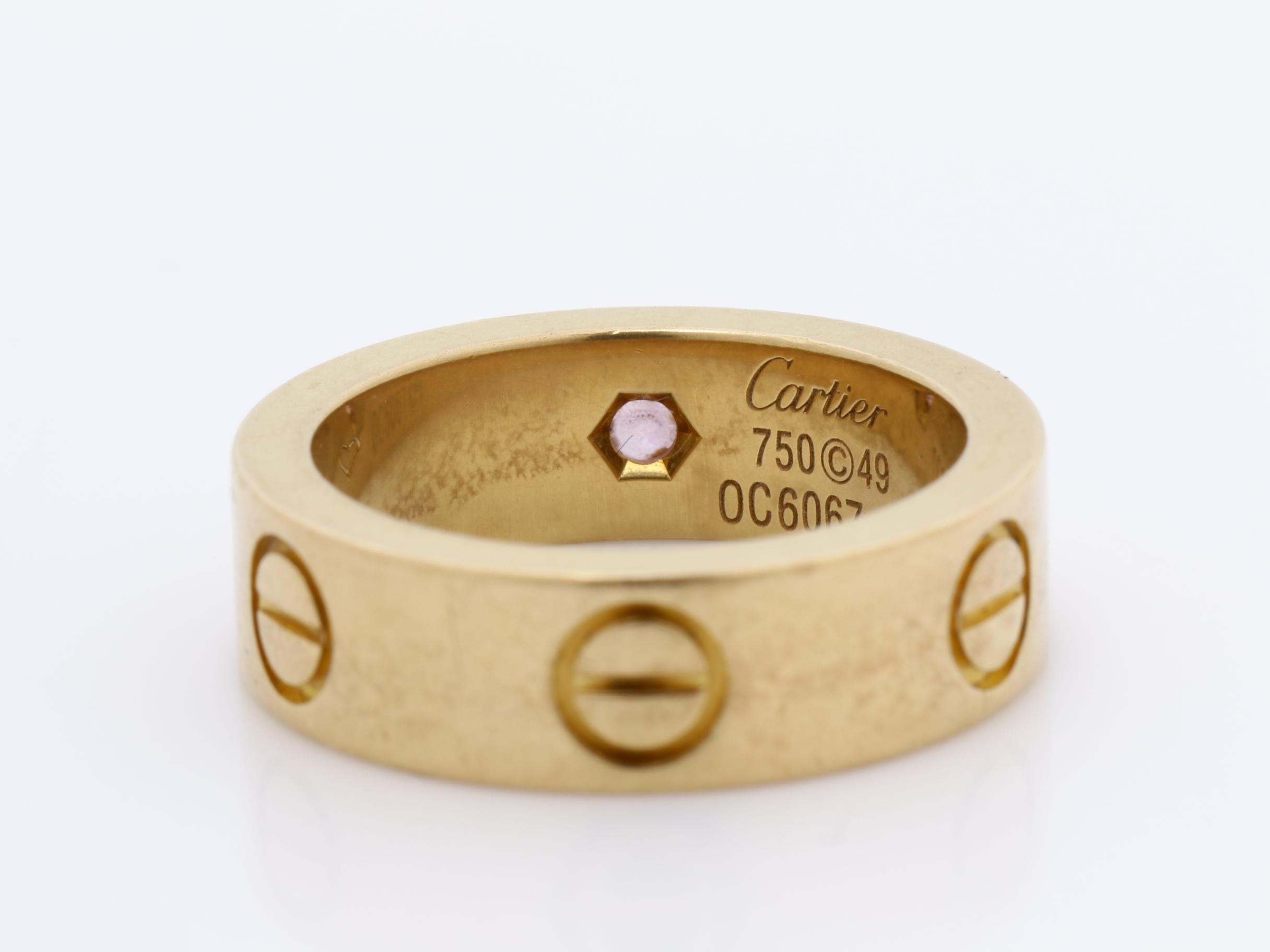 Love Ring, 750PG (Pink Gold), Sapphire, 9.1g, Size #49 / Width approx. 5.5mm — view 4