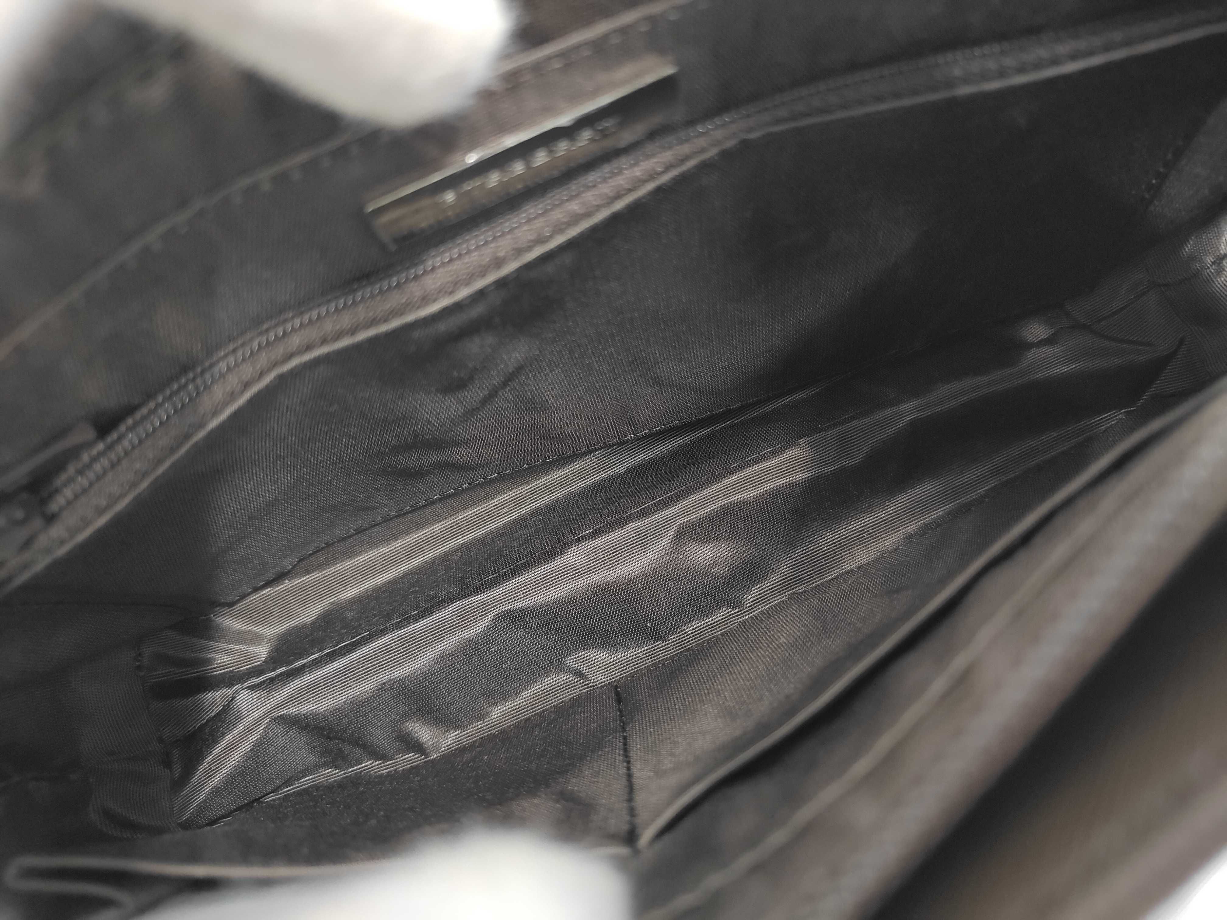 Brown Leather Nova Check Pattern One-Shoulder Bag — view 9