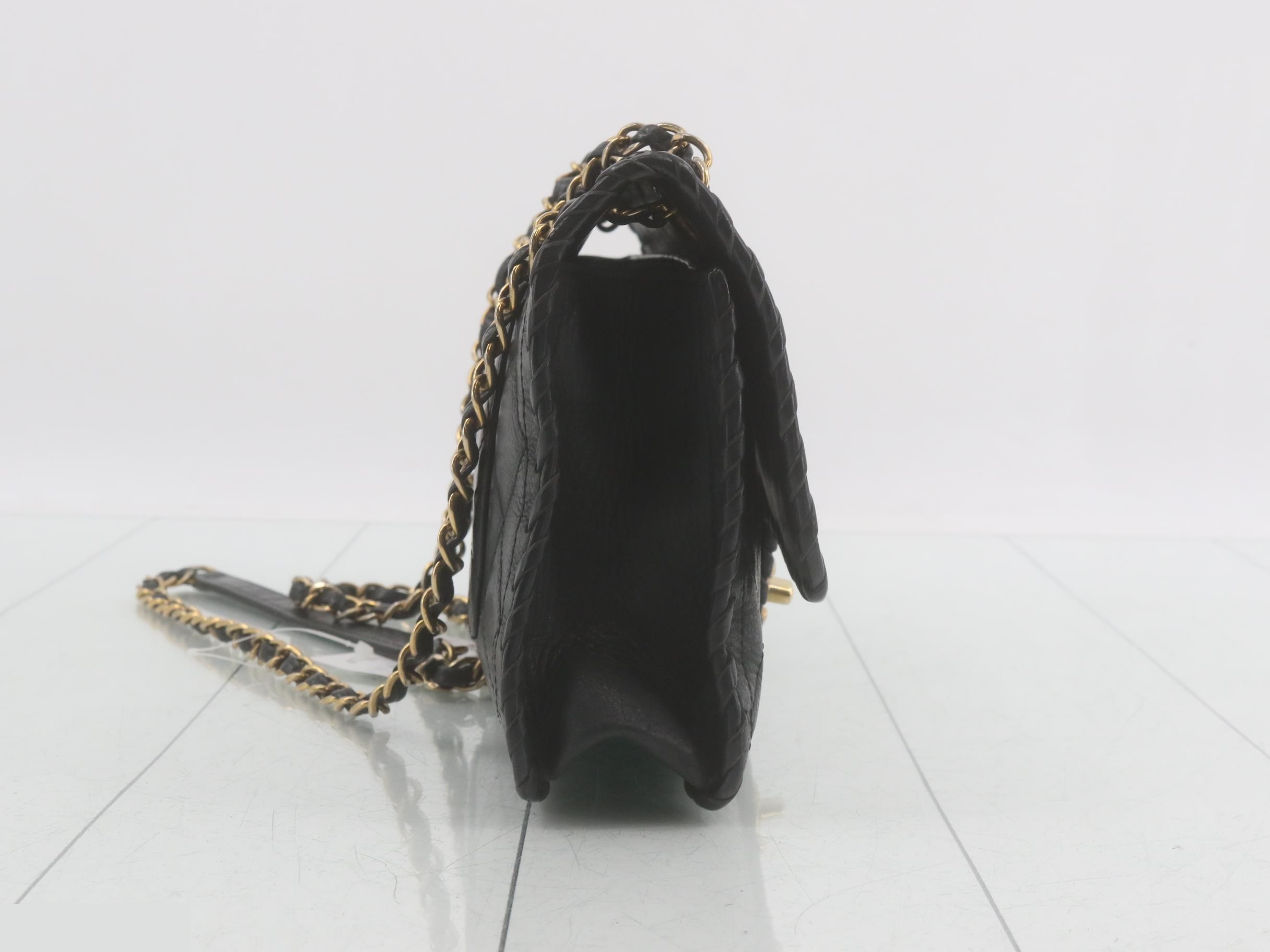 Matelassé Leather Chain Shoulder Bag — view 4