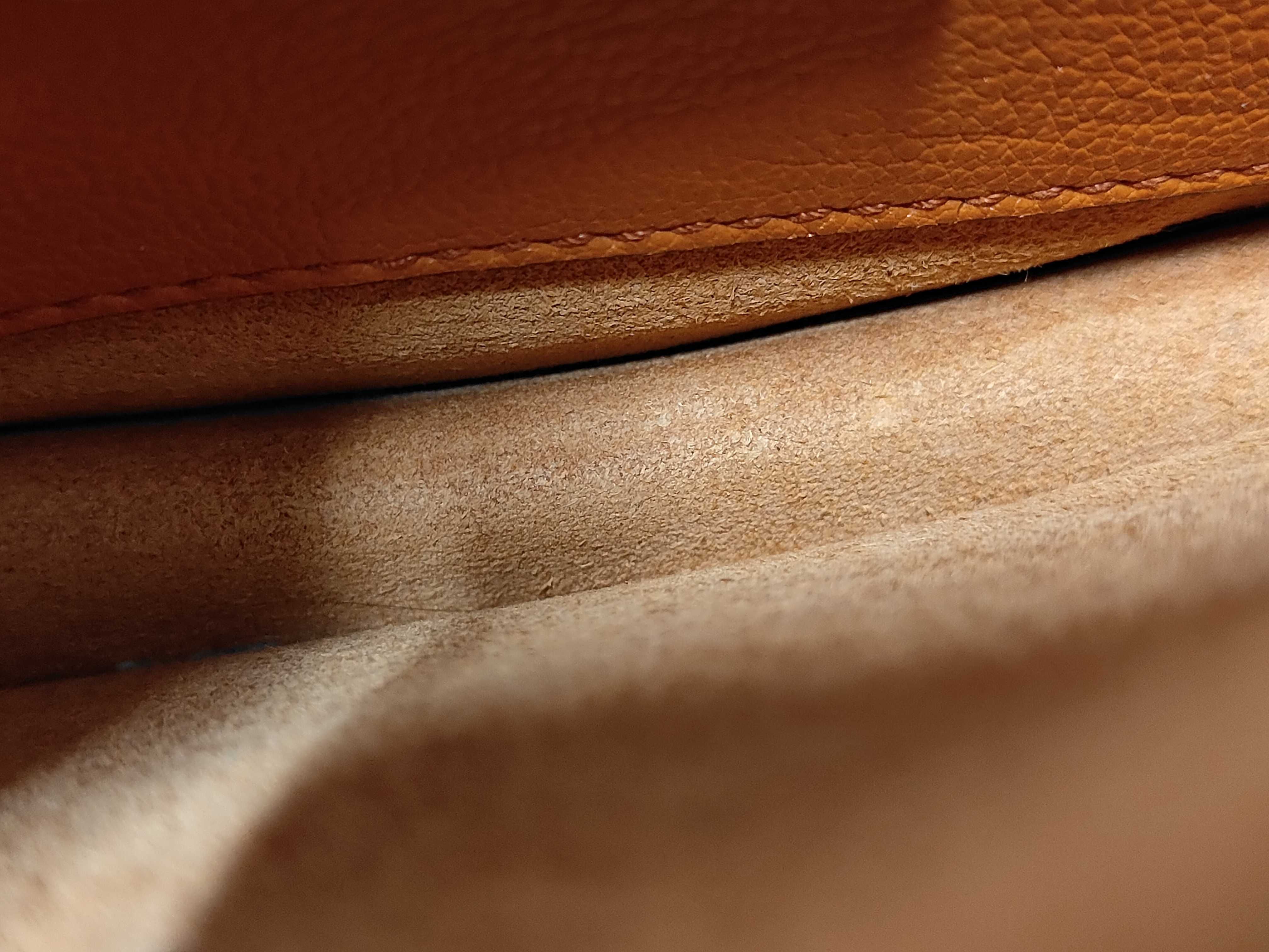 Mini Push-Lock Convertible Top Handle Orange Madras Leather Bag with Gold Hardware — view 11