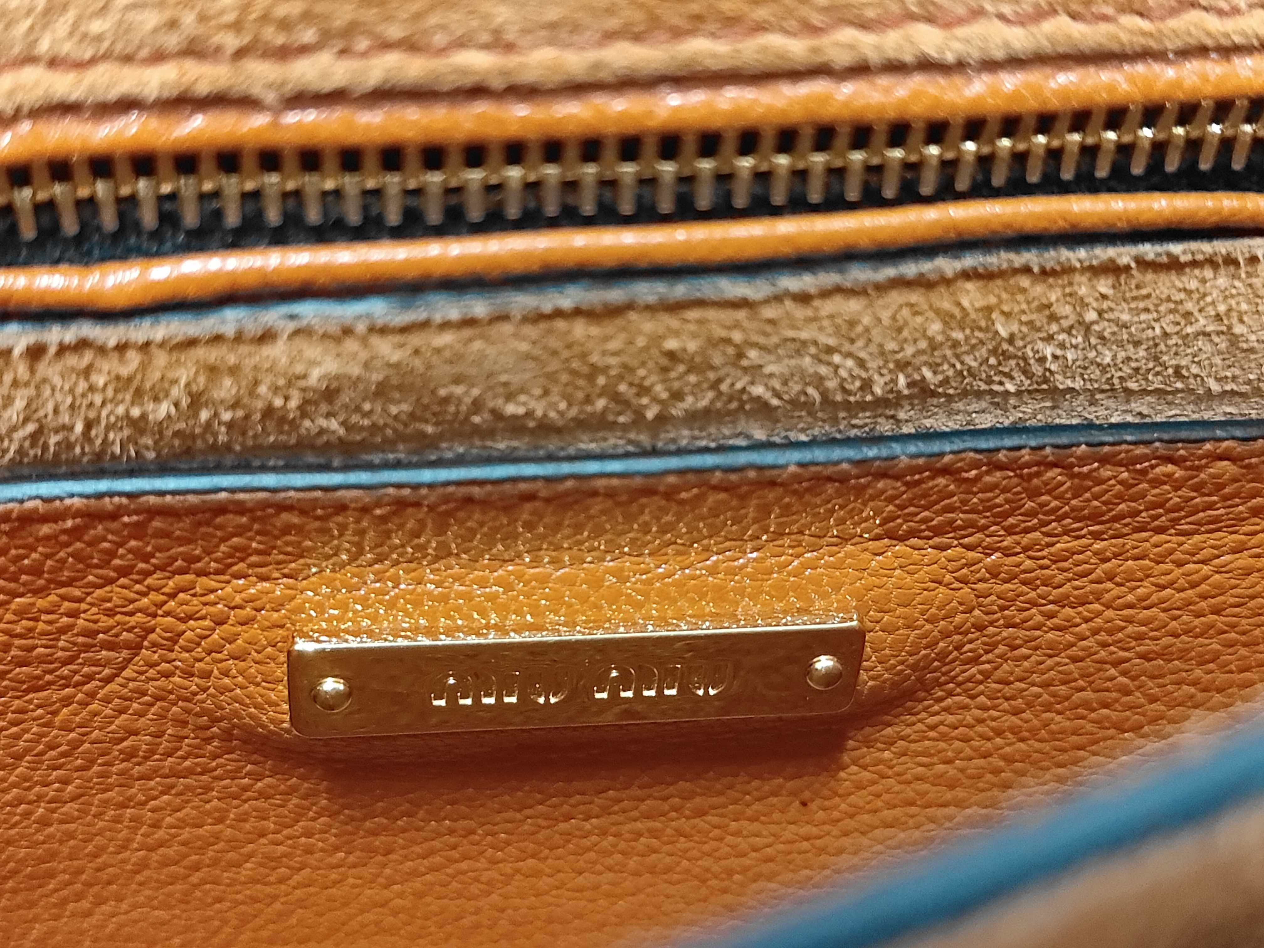 Mini Push-Lock Convertible Top Handle Orange Madras Leather Bag with Gold Hardware — view 12