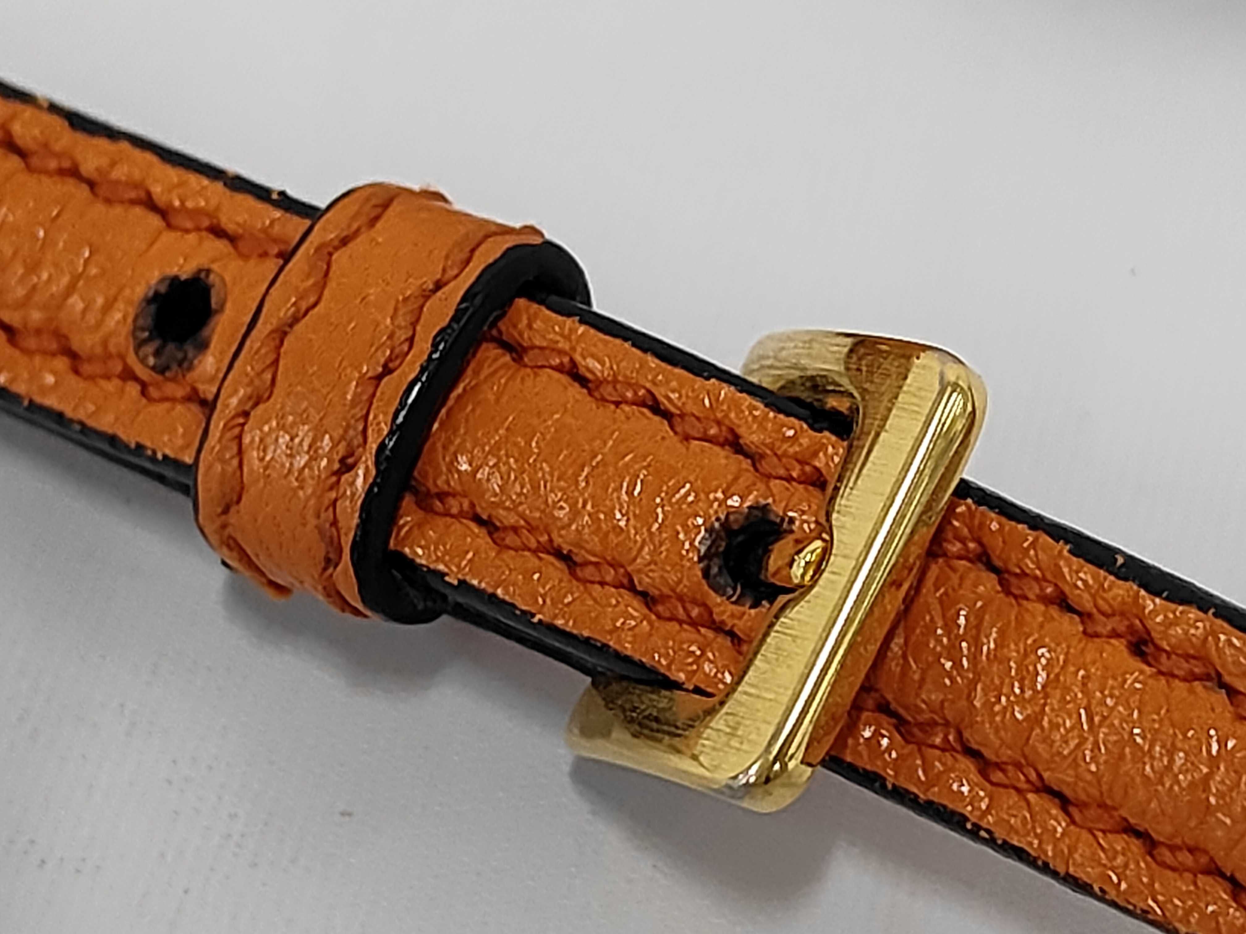 Mini Push-Lock Convertible Top Handle Orange Madras Leather Bag with Gold Hardware — view 6