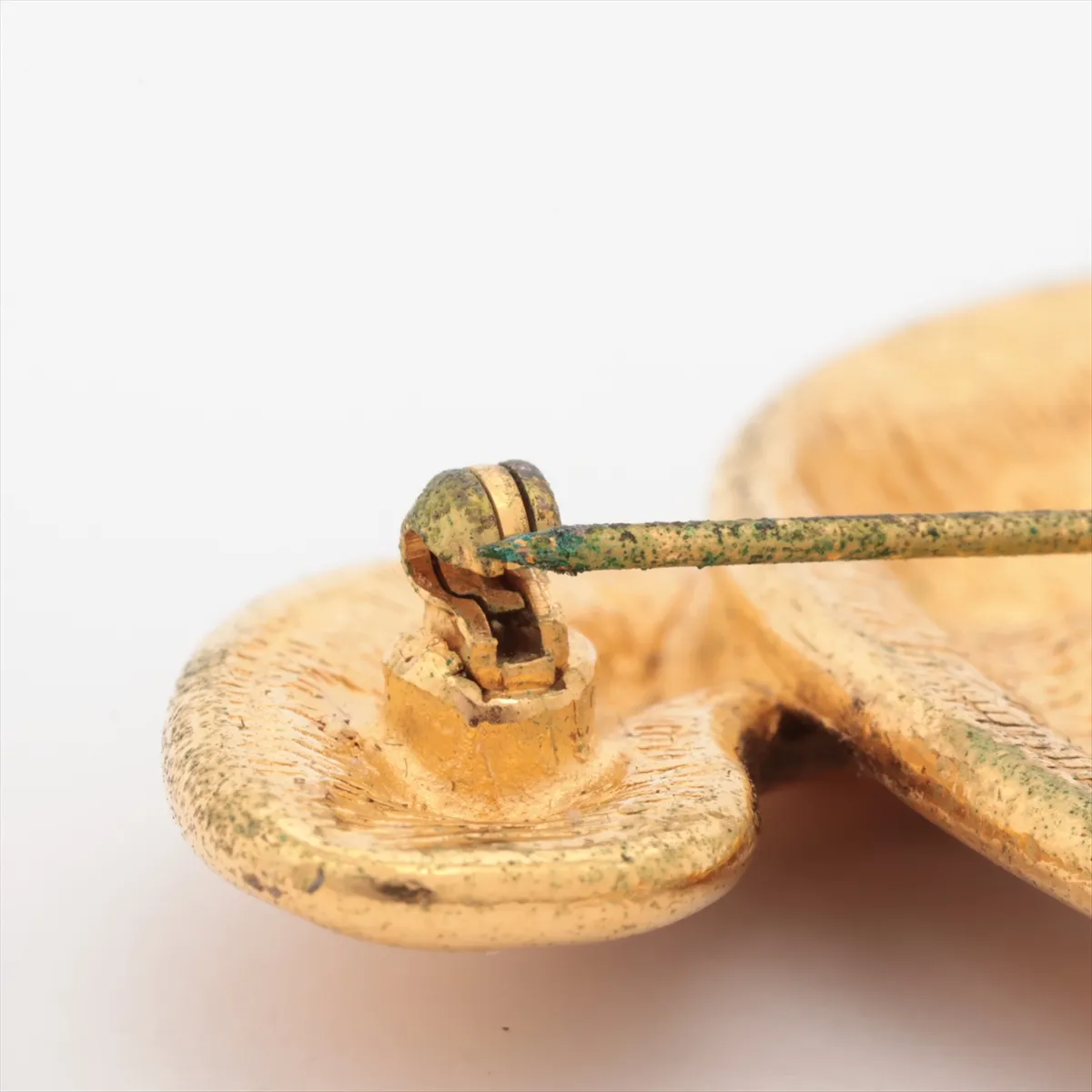 Coco Mark Matelassé Brooch, GP Gold. Shows signs of wear, — view 3