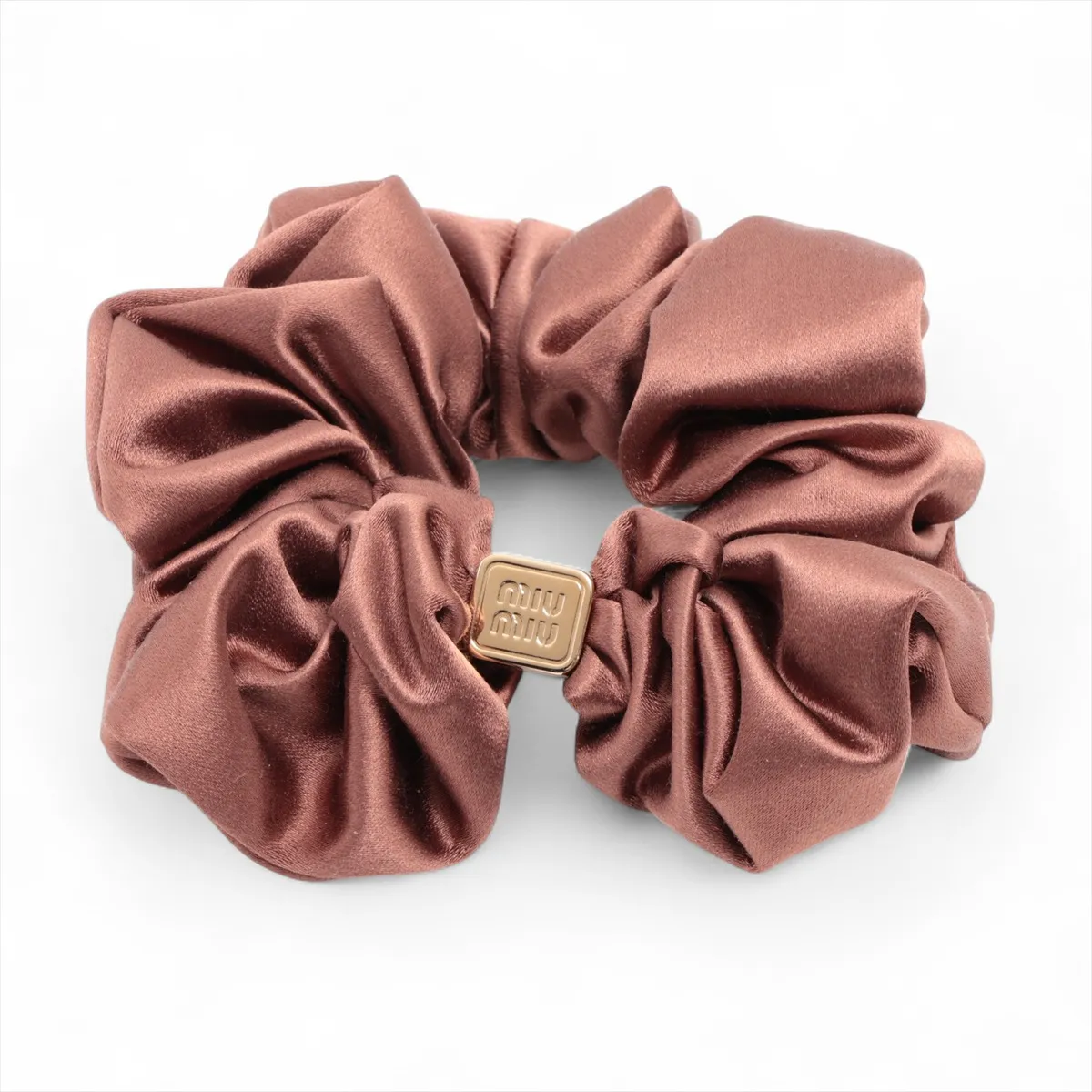 Logo Scrunchie Satin Bronze