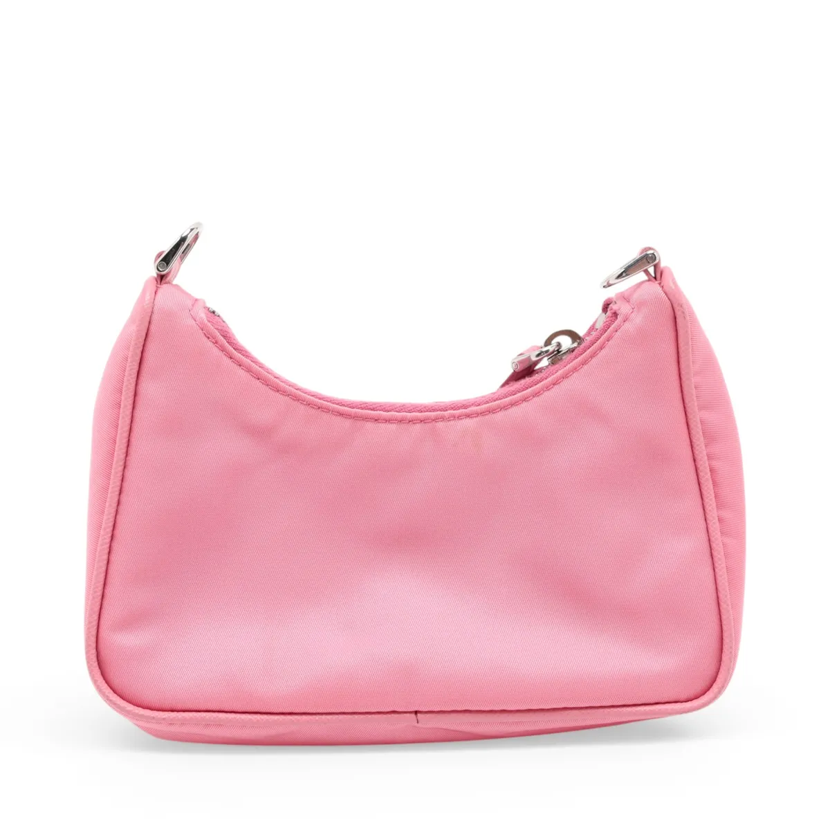 Tessuto Nylon x Leather 2-Way Shoulder Bag, Pink — view 2