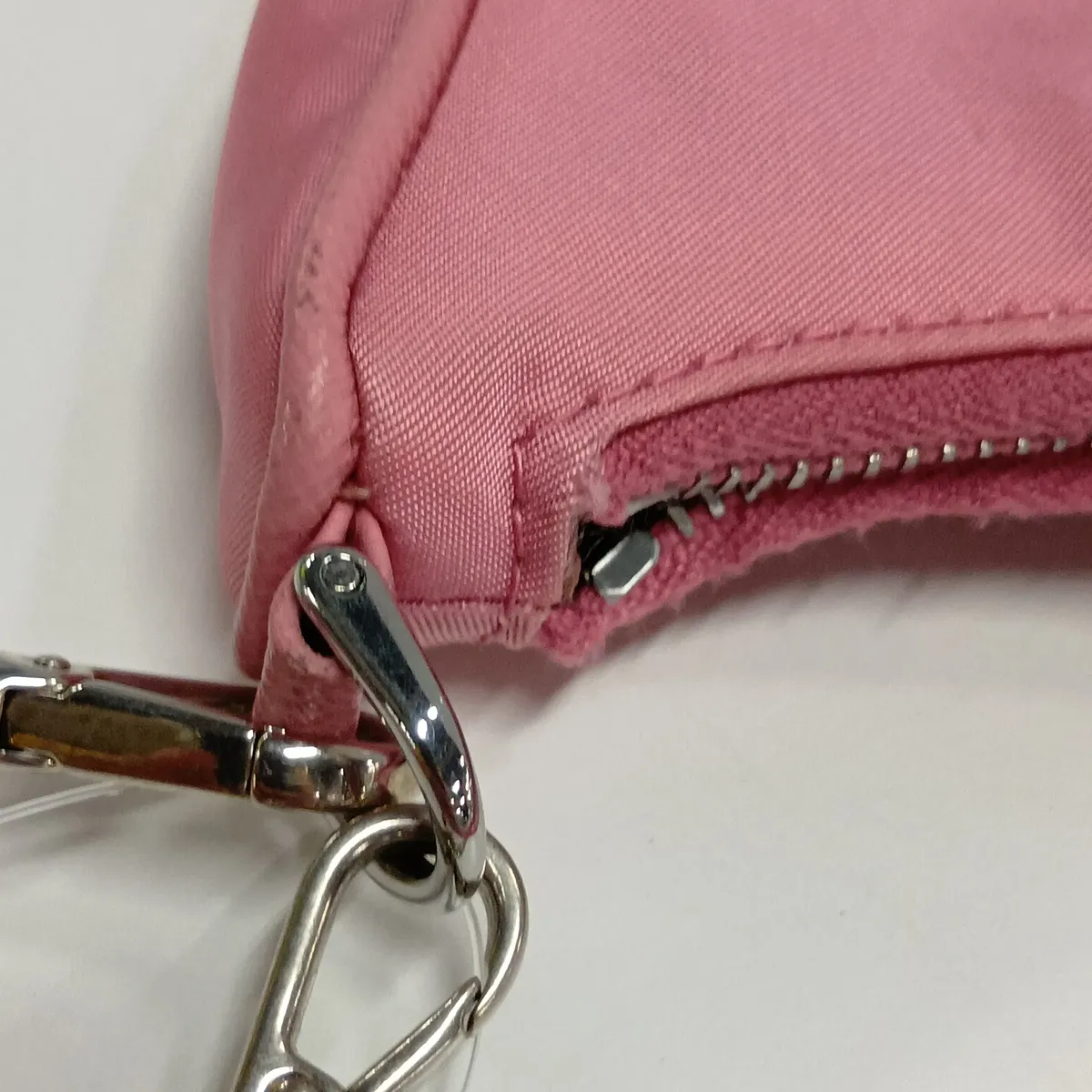 Tessuto Nylon x Leather 2-Way Shoulder Bag, Pink — view 11