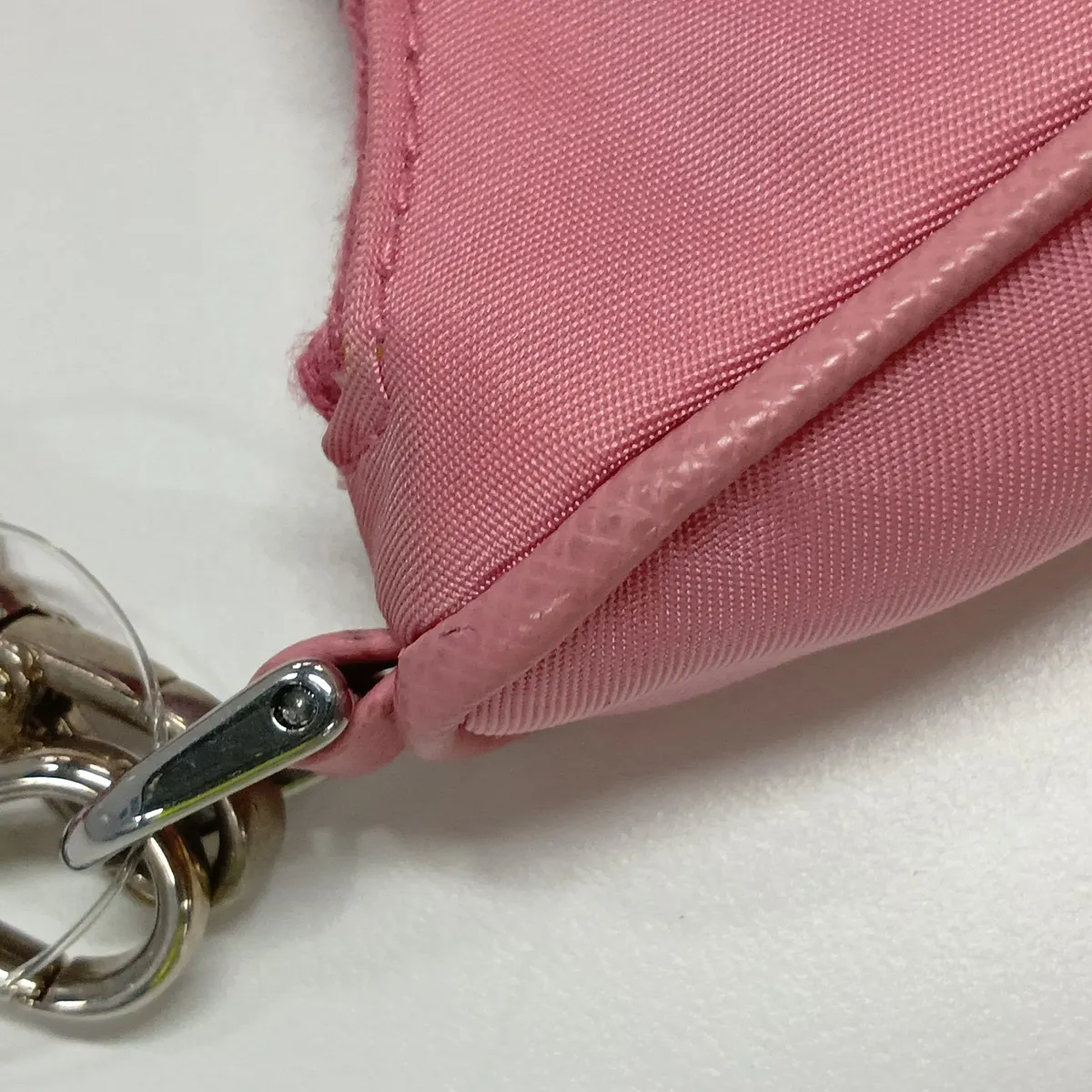 Tessuto Nylon x Leather 2-Way Shoulder Bag, Pink — view 12
