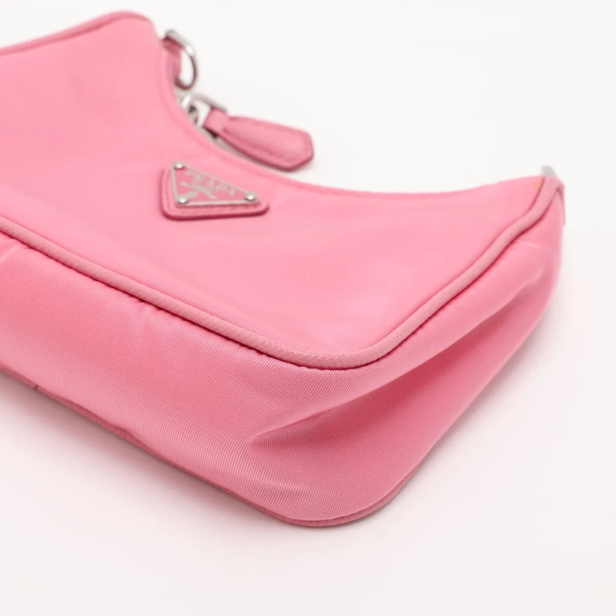 Tessuto Nylon x Leather 2-Way Shoulder Bag, Pink — view 3