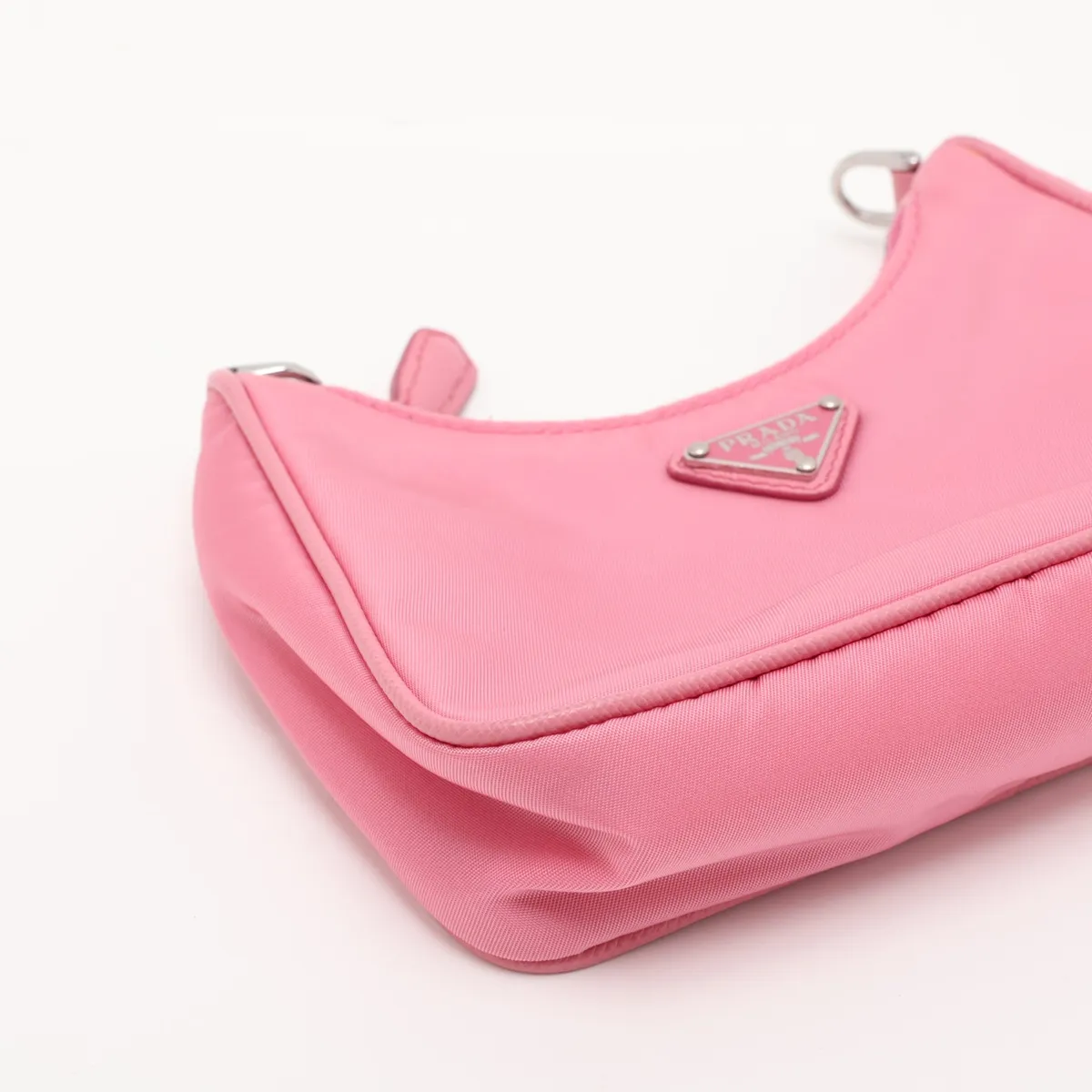 Tessuto Nylon x Leather 2-Way Shoulder Bag, Pink — view 4