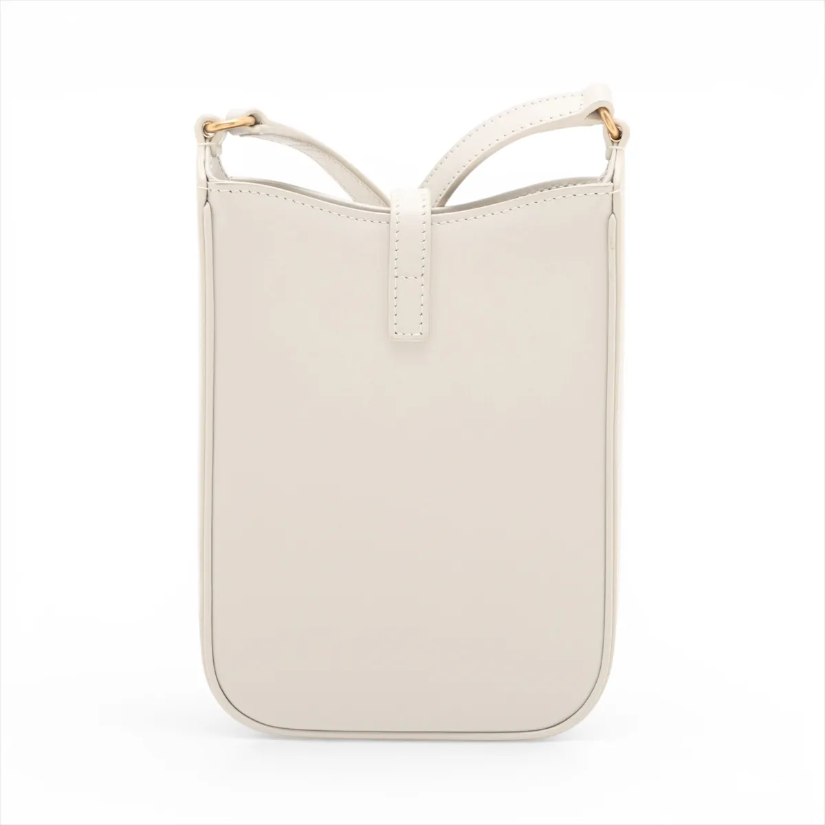 Mini Vertical Leather Shoulder Bag, White, 735214 — view 2