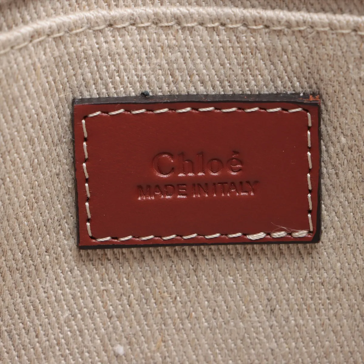 Woody Mini Canvas x Leather 2-Way Handbag, Beige x Brown — view 7