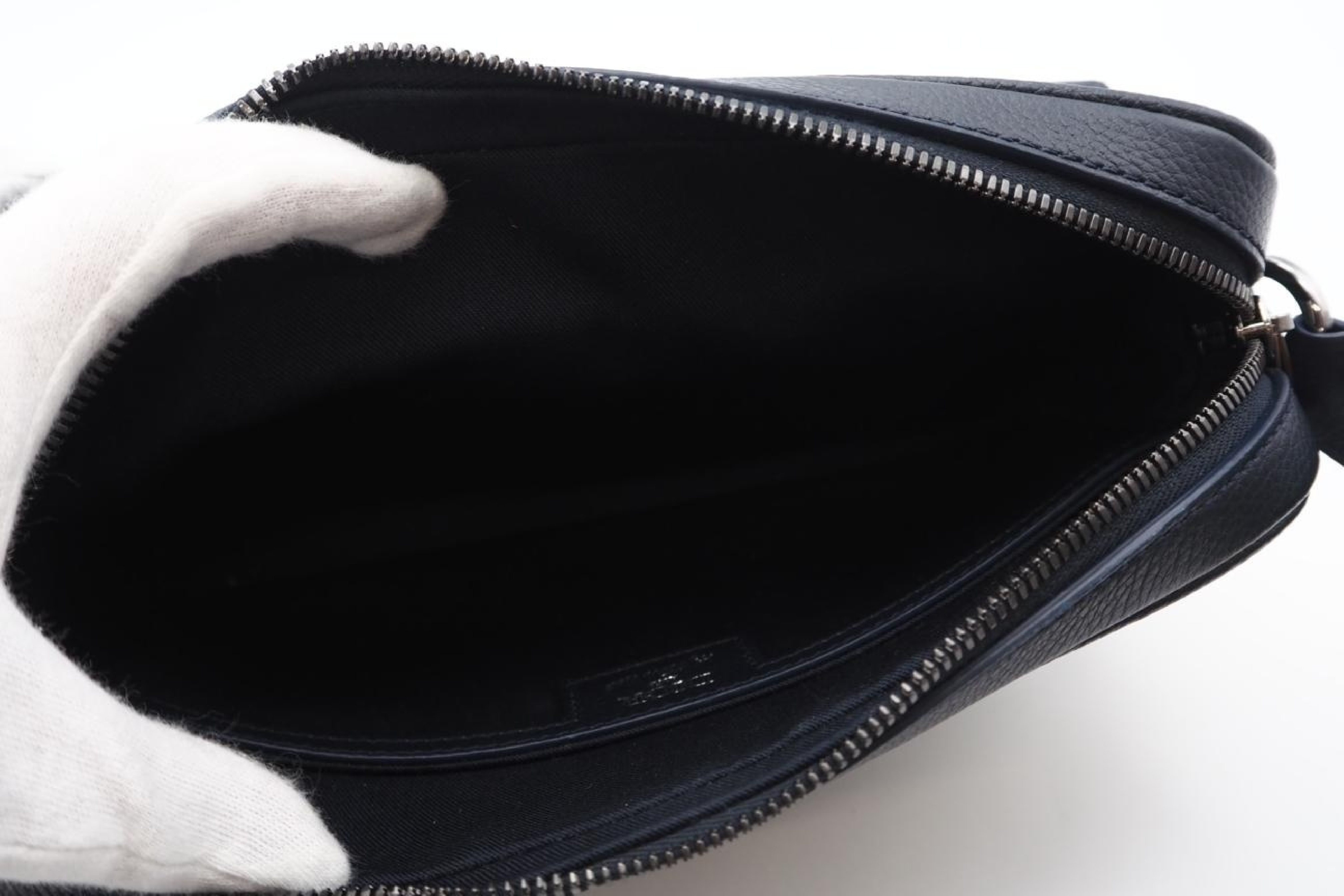 1ESPO340FRY_H56E &HYLTON NEL Leather Messenger Bag Navy Shoulder Bag — view 8