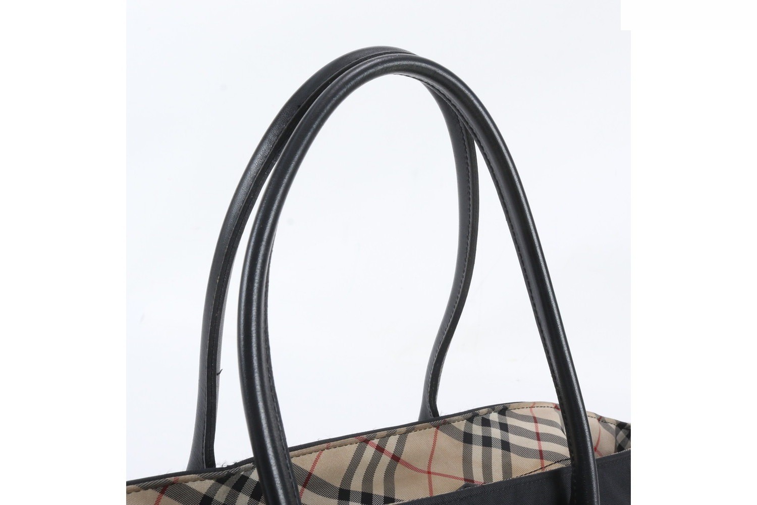 Nova Check Leather Nylon Tote Bag — view 2
