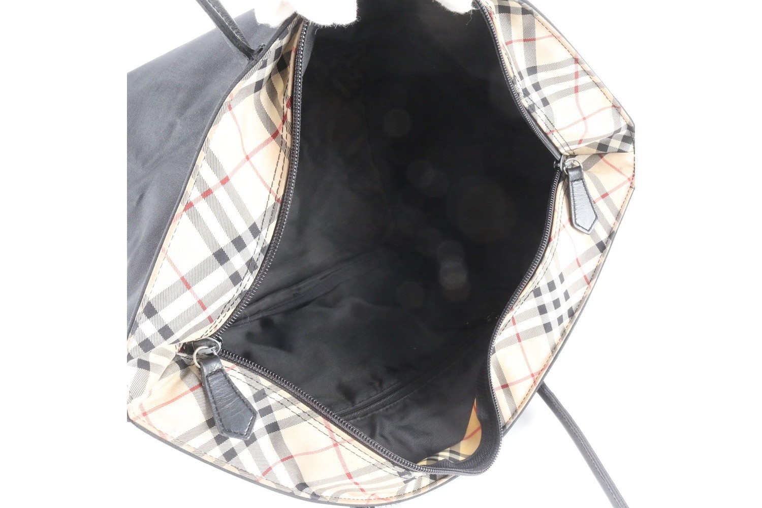 Nova Check Leather Nylon Tote Bag — view 7