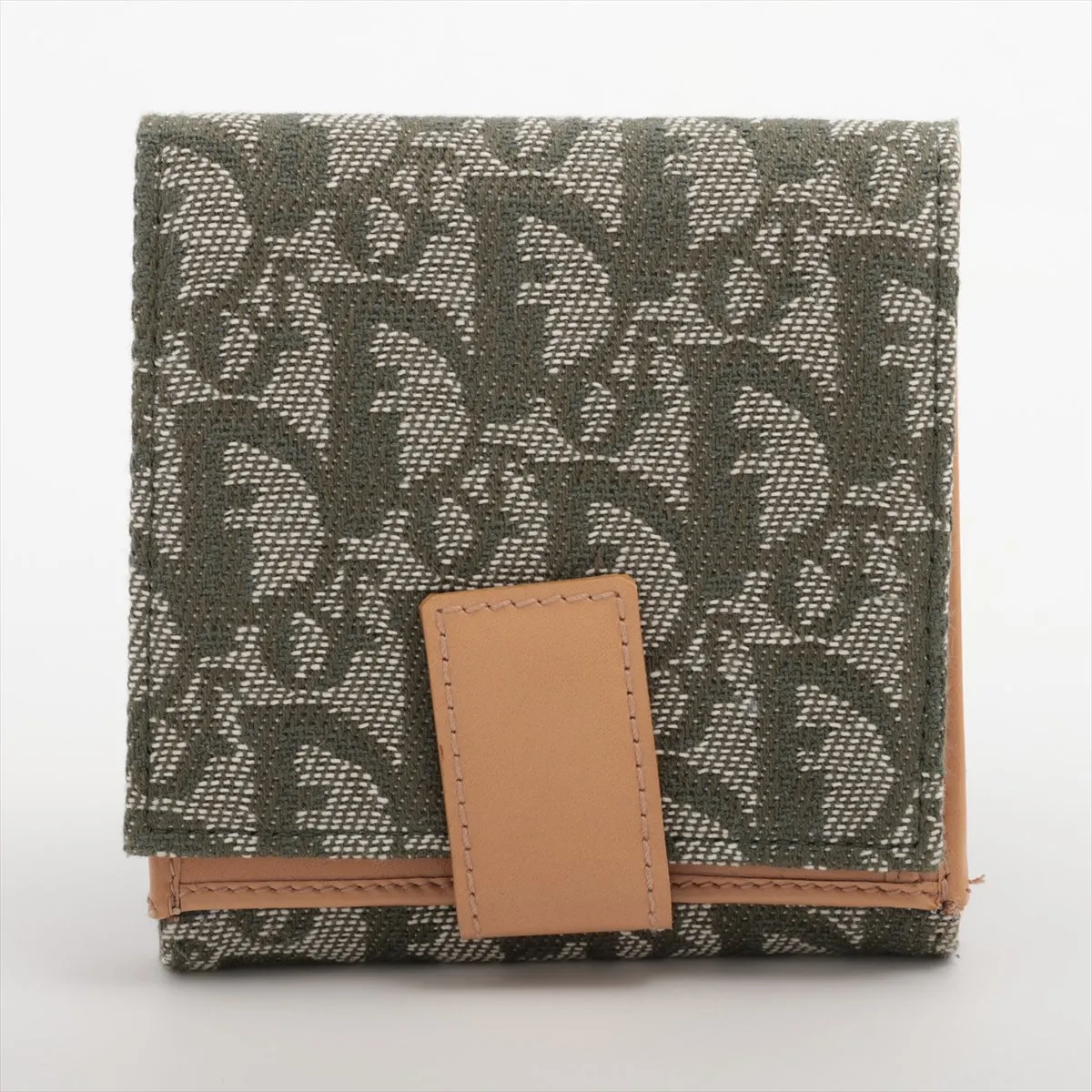 Trotter Canvas x Leather Compact Wallet Green — view 2