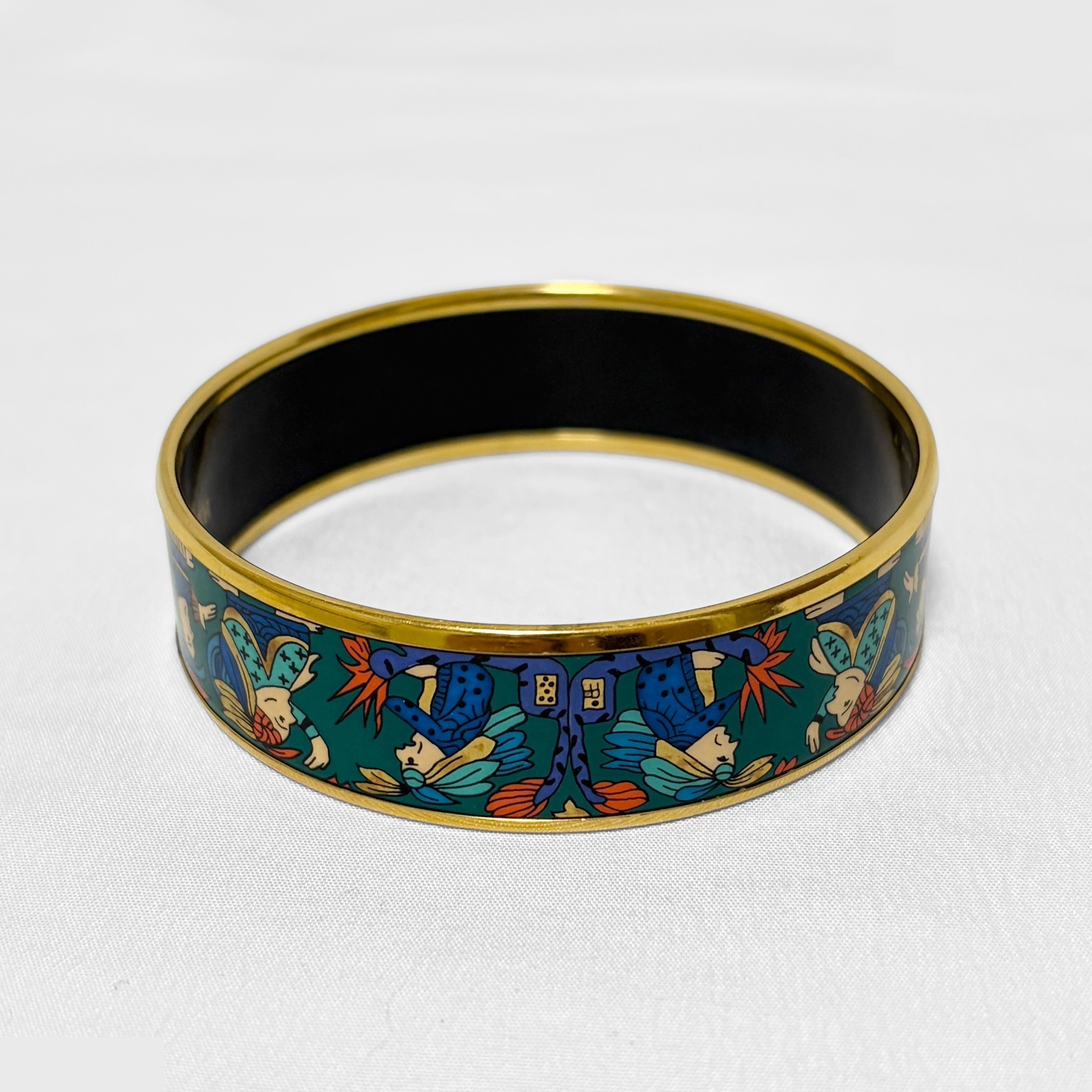 Enamel GM Bangle, Cloisonné Enamel, Gold, Multicolor, Wrist Circumference Approx. 19cm — view 5