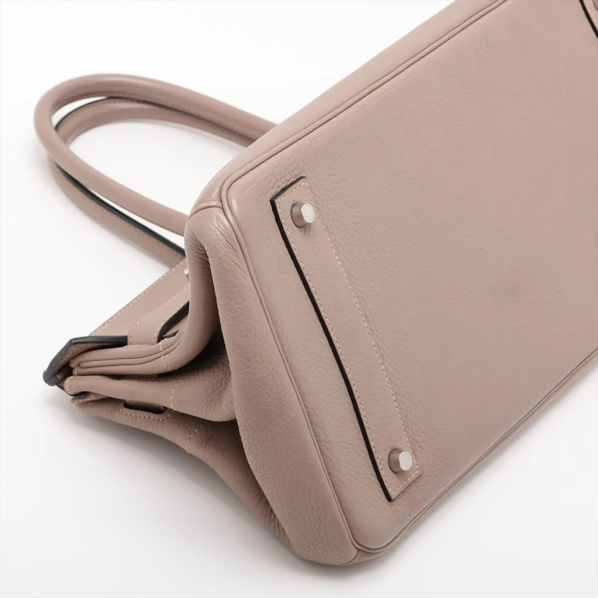 [Individually packaged] Hermes Shoulder Birkin, Taurillon Clemence leather, Turtledove Grey, Silver hardware L: 2008 — view 4