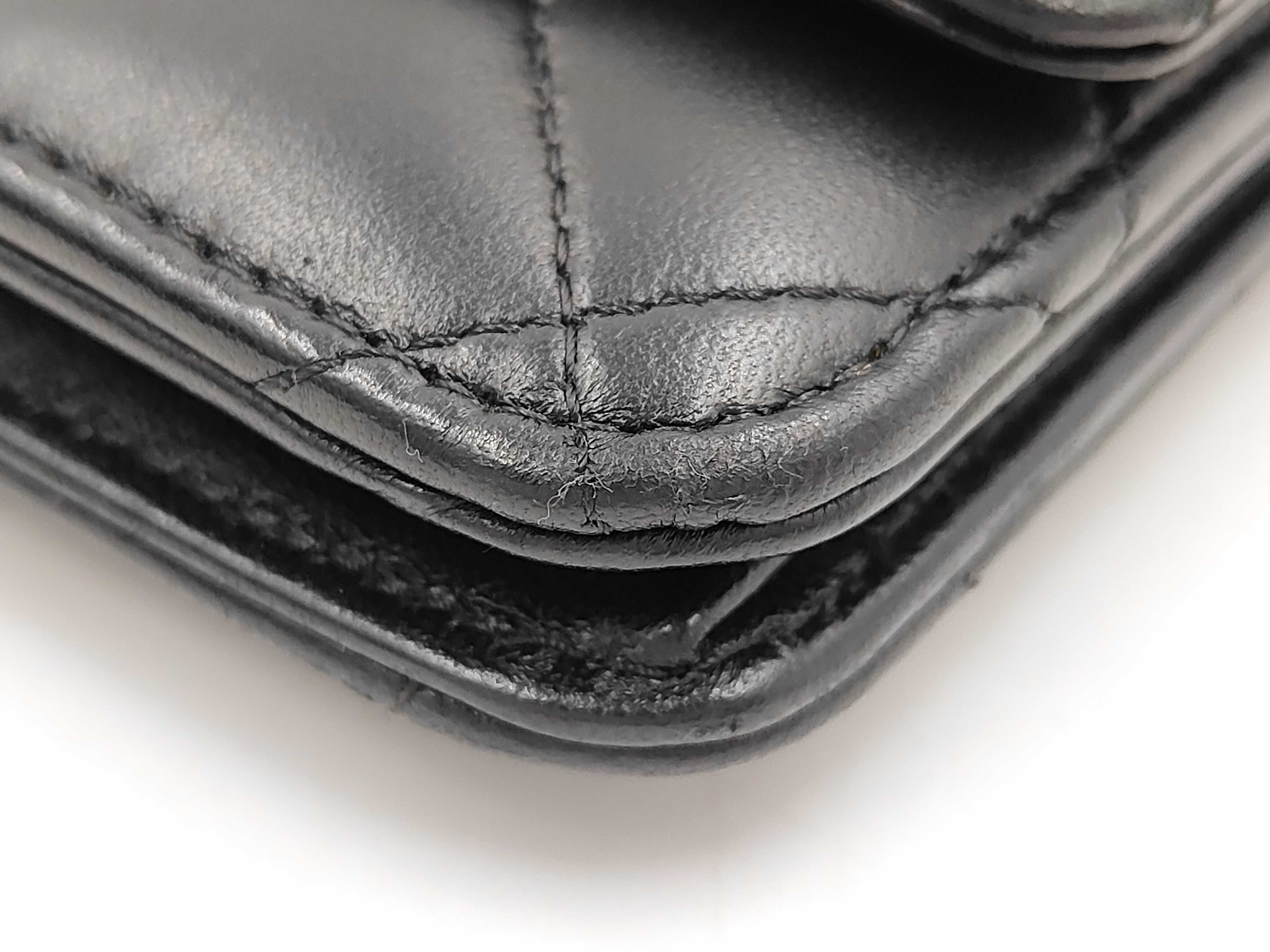 Chain Wallet, Lambskin, Black with Silver Hardware, AP0250, Shoulder Bag — view 7